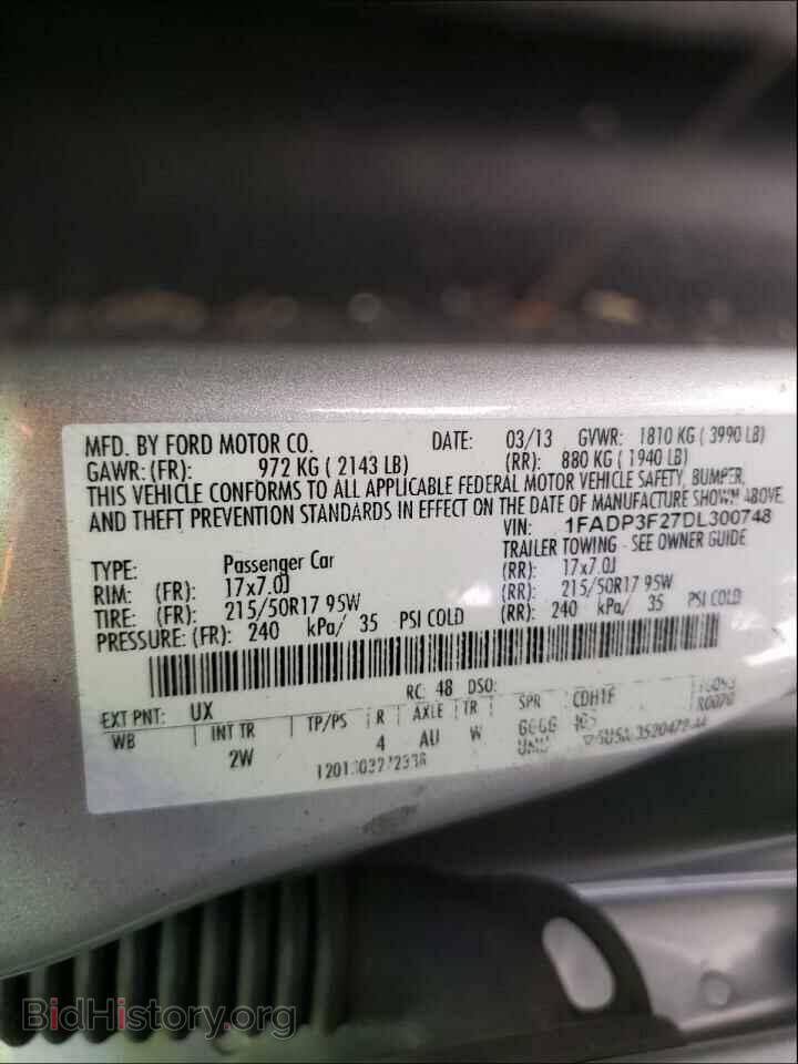 2013 FORD FOCUS - VIN: 1FADP3F27DL300748 - Фото 10