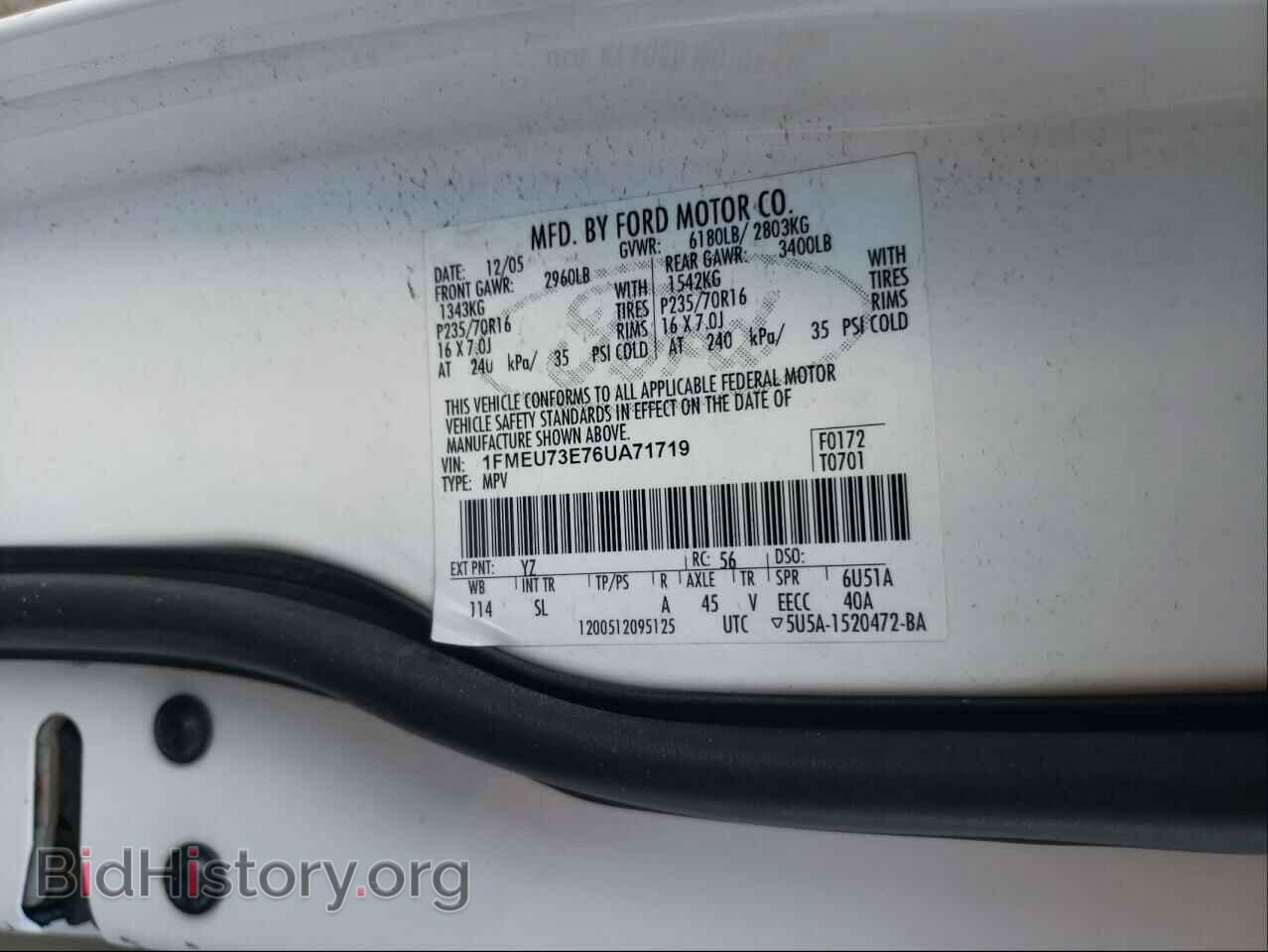 2006 FORD EXPLORER - VIN: 1FMEU73E76UA71719 - Фото 10