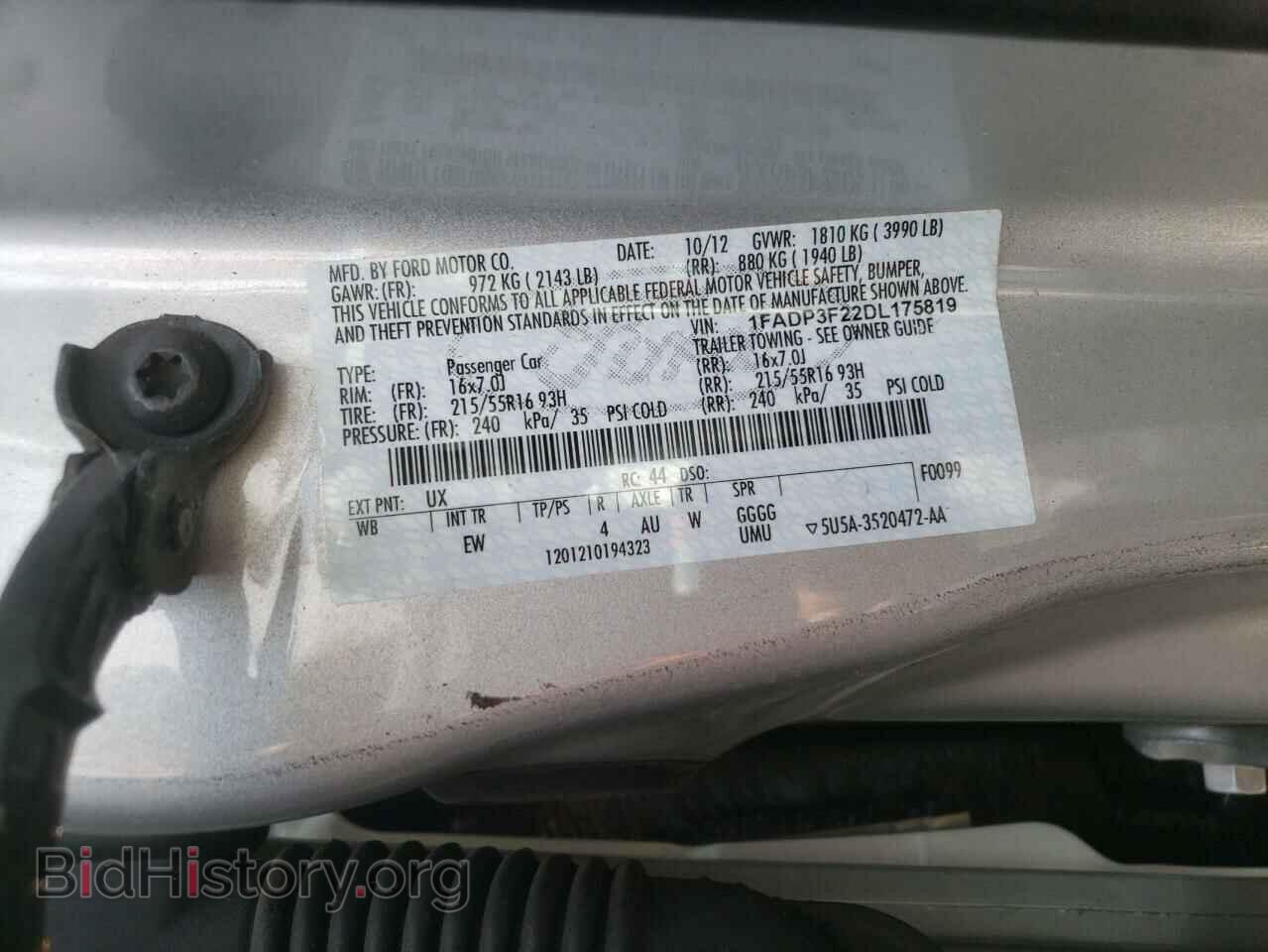 2013 FORD FOCUS - VIN: 1FADP3F22DL175819 - Фото 10