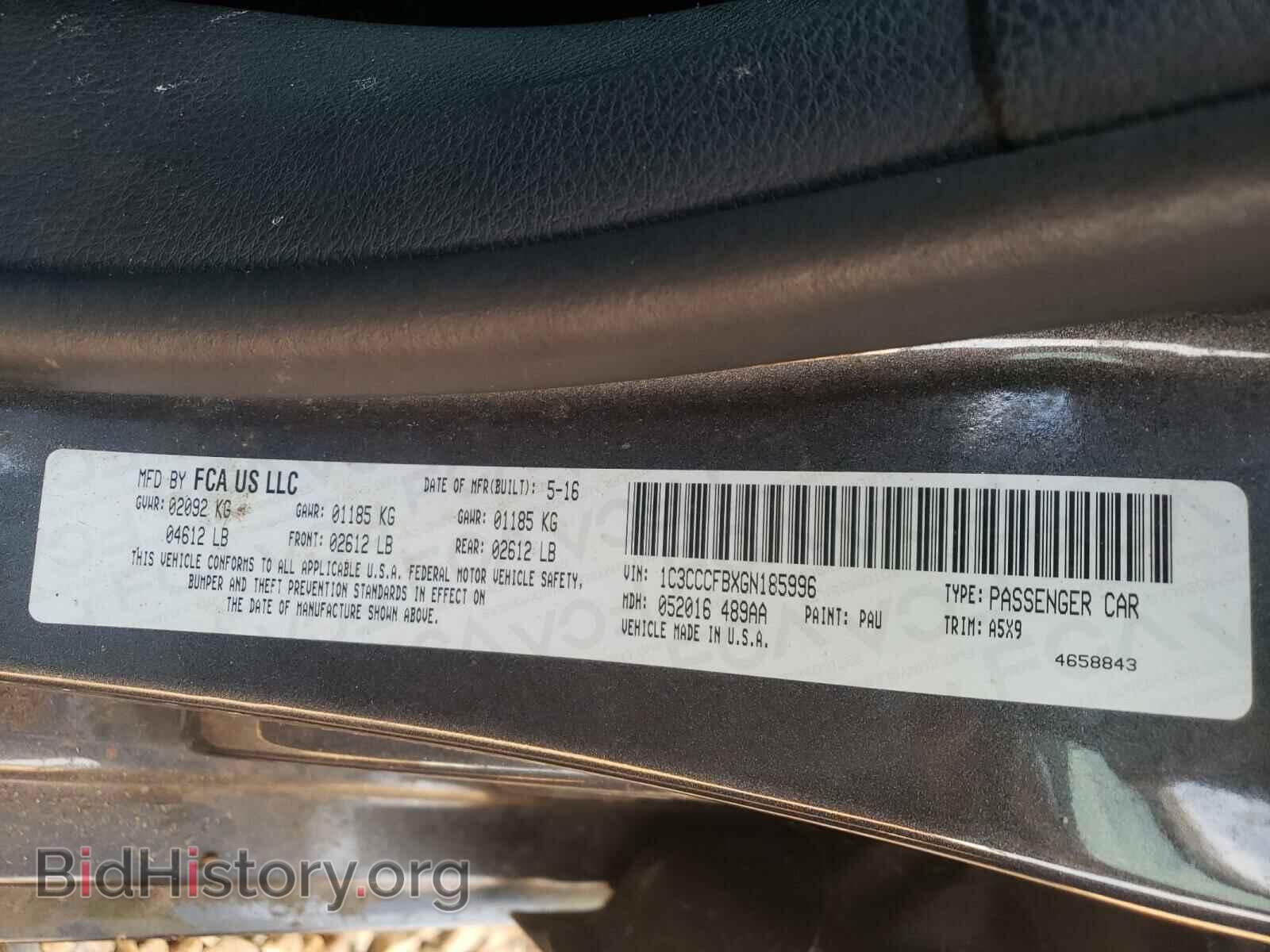 2016 CHRYSLER 200 - VIN: 1C3CCCFBXGN185996 - Фото 10