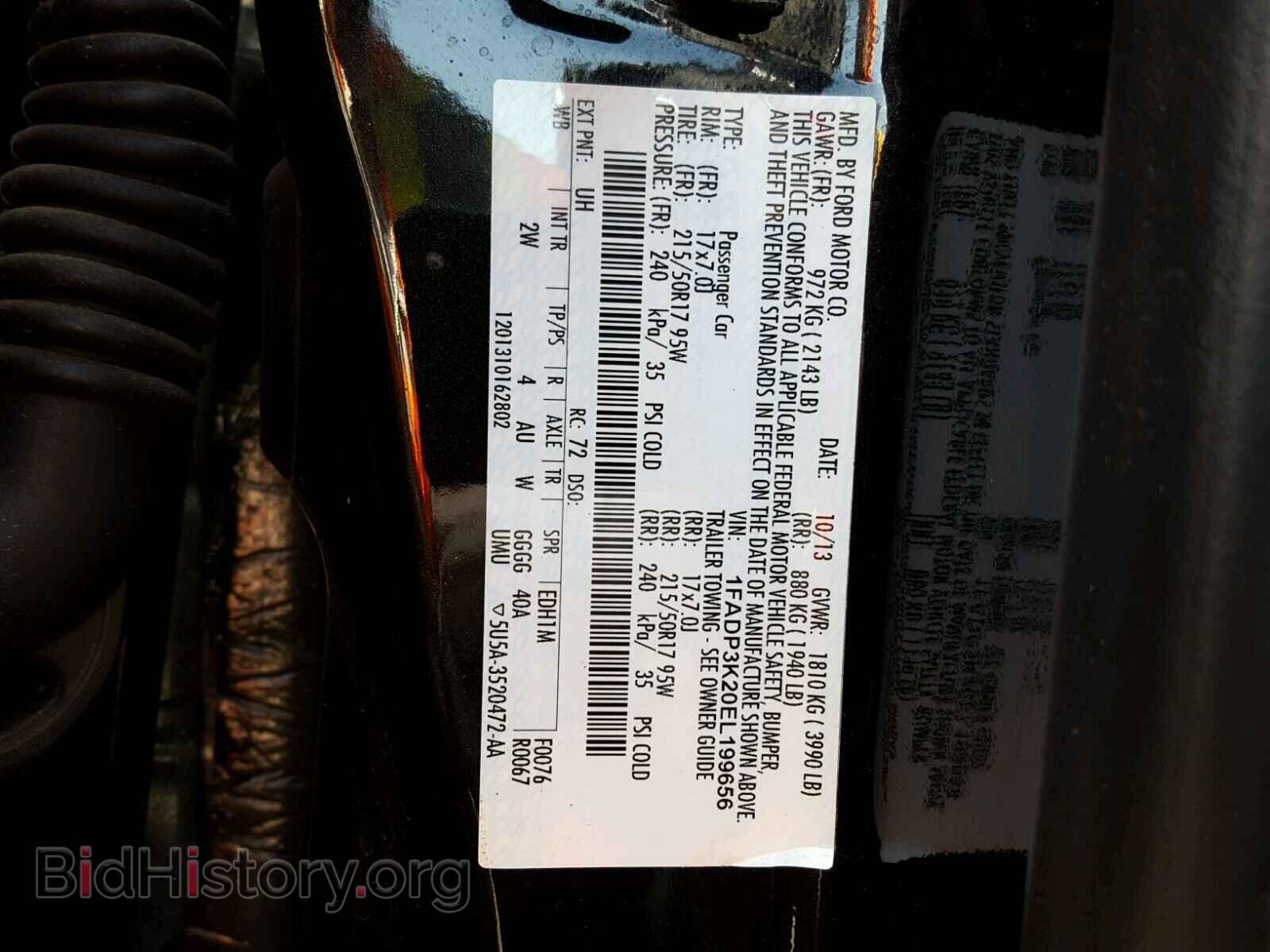 2014 FORD FOCUS - VIN: 1FADP3K20EL199656 - Фото 10