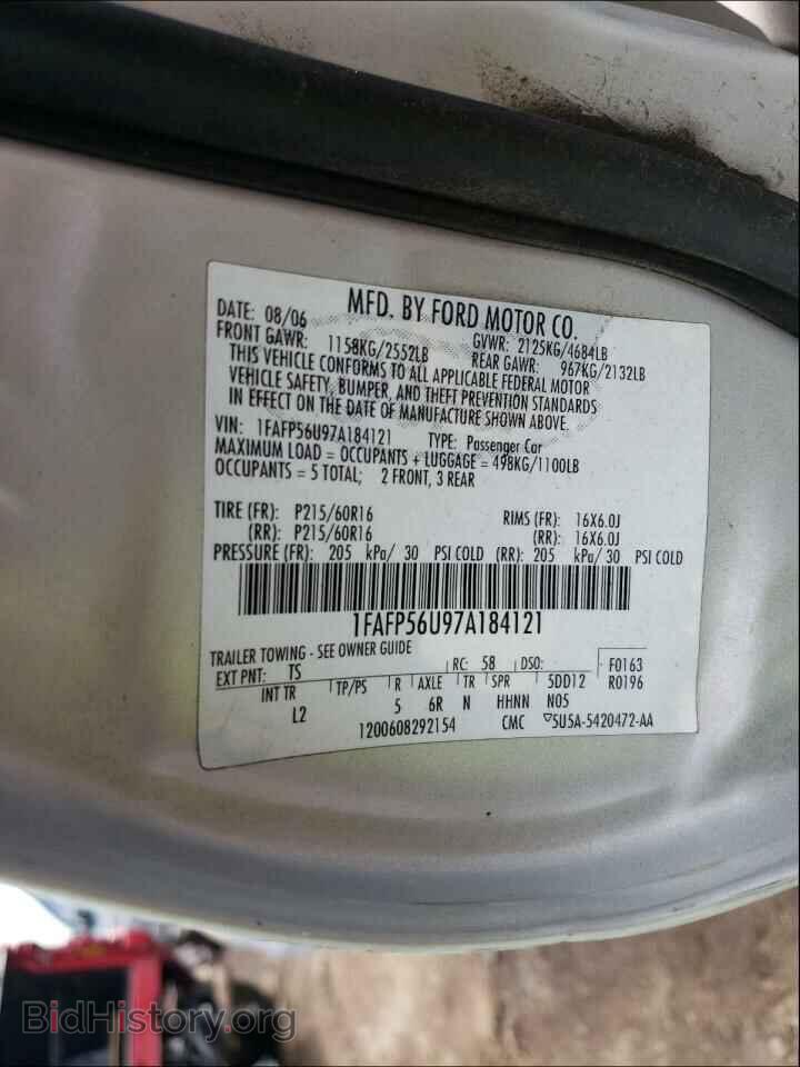 2007 FORD TAURUS - VIN: 1FAFP56U97A184121 - Photo 10