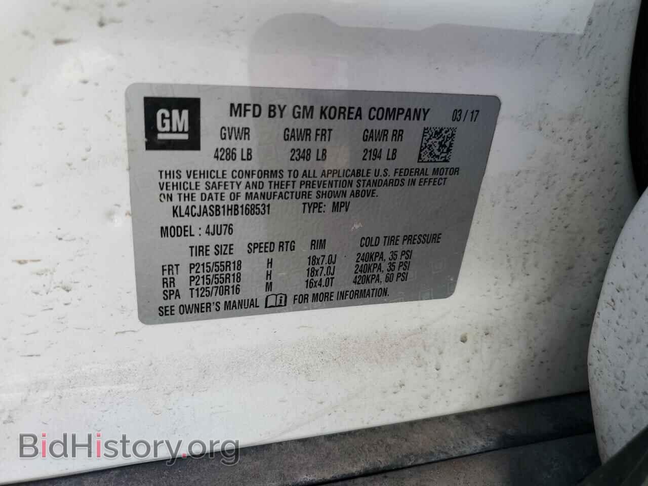 2017 BUICK ENCORE - VIN: KL4CJASB1HB168531 - Photo 13