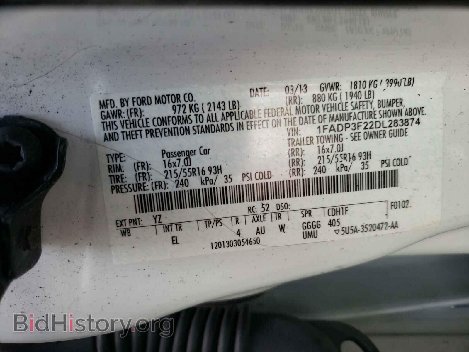 2013 FORD FOCUS - VIN: 1FADP3F22DL283874 - Photo 10