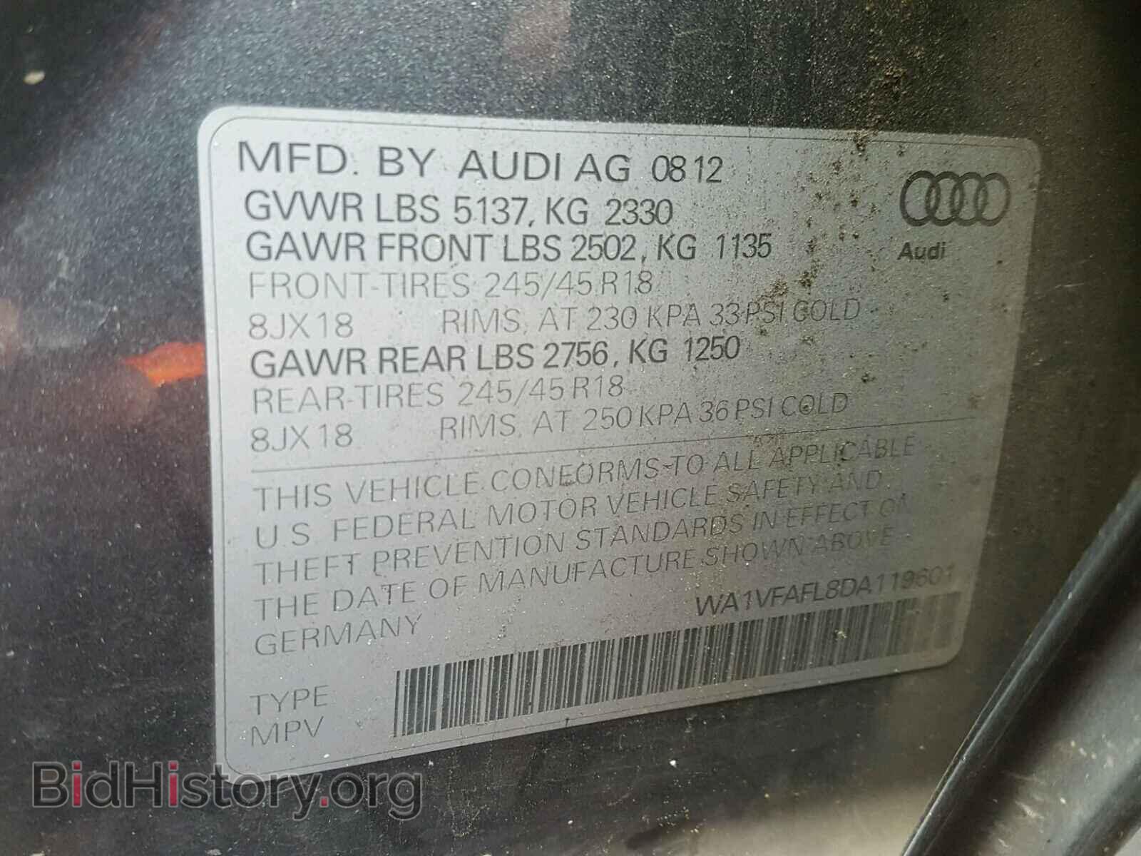 2013 AUDI A4 - VIN: WA1VFAFL8DA119601 - Фото 10