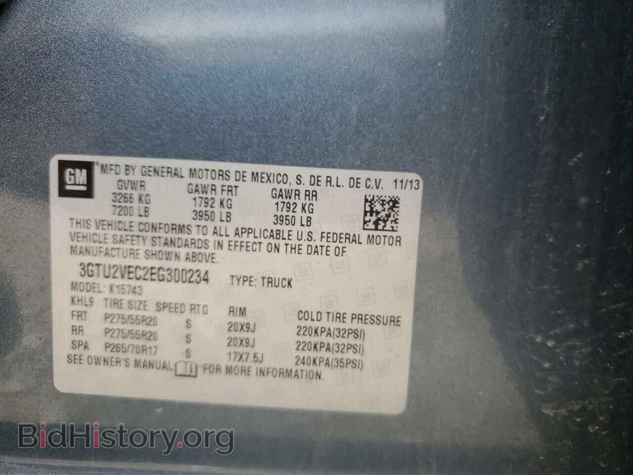 2014 GMC SIERRA - VIN: 3GTU2VEC2EG300234 - Фото 10