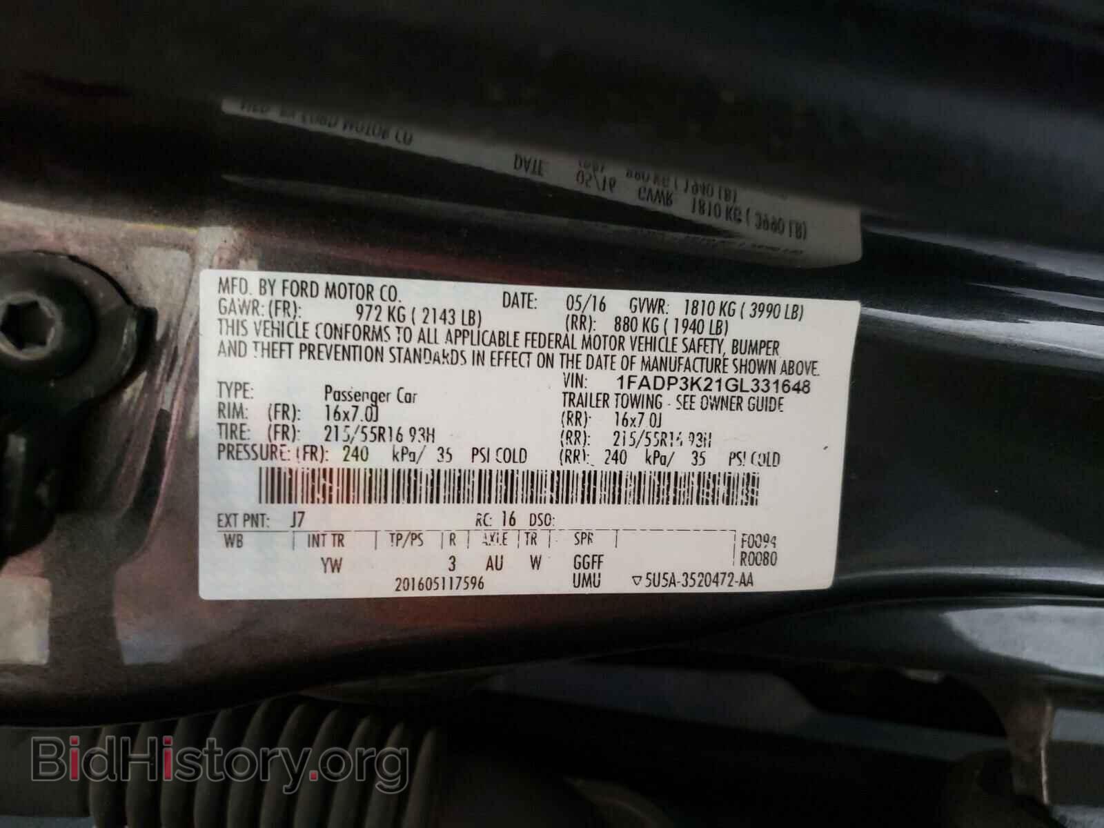2016 FORD FOCUS - VIN: 1FADP3K21GL331648 - Photo 10