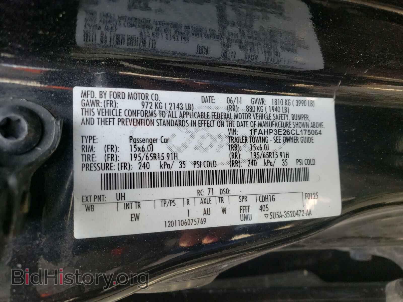 2012 FORD FOCUS - VIN: 1FAHP3E26CL175064 - Фото 10