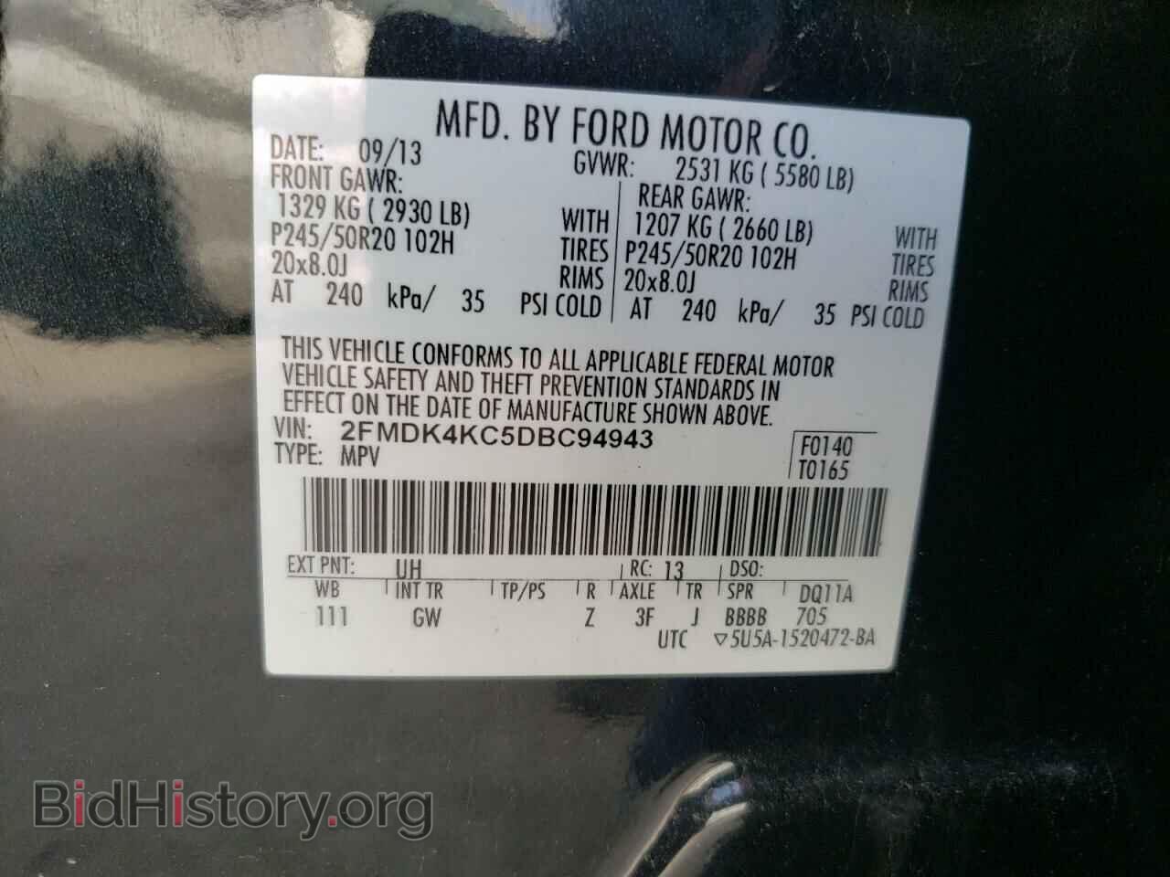 2013 FORD EDGE - VIN: 2FMDK4KC5DBC94943 - Photo 10