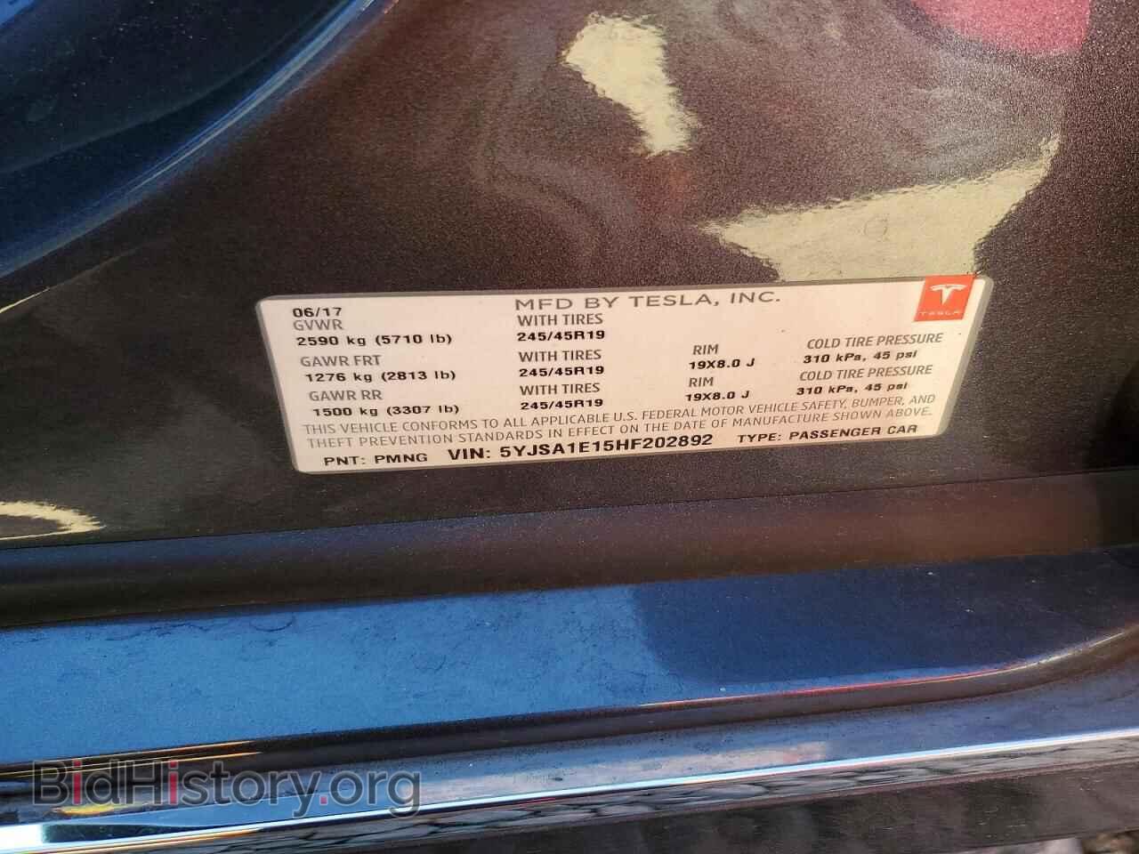 2017 TESLA MODEL S - VIN: 5YJSA1E15HF202892 - Photo 12