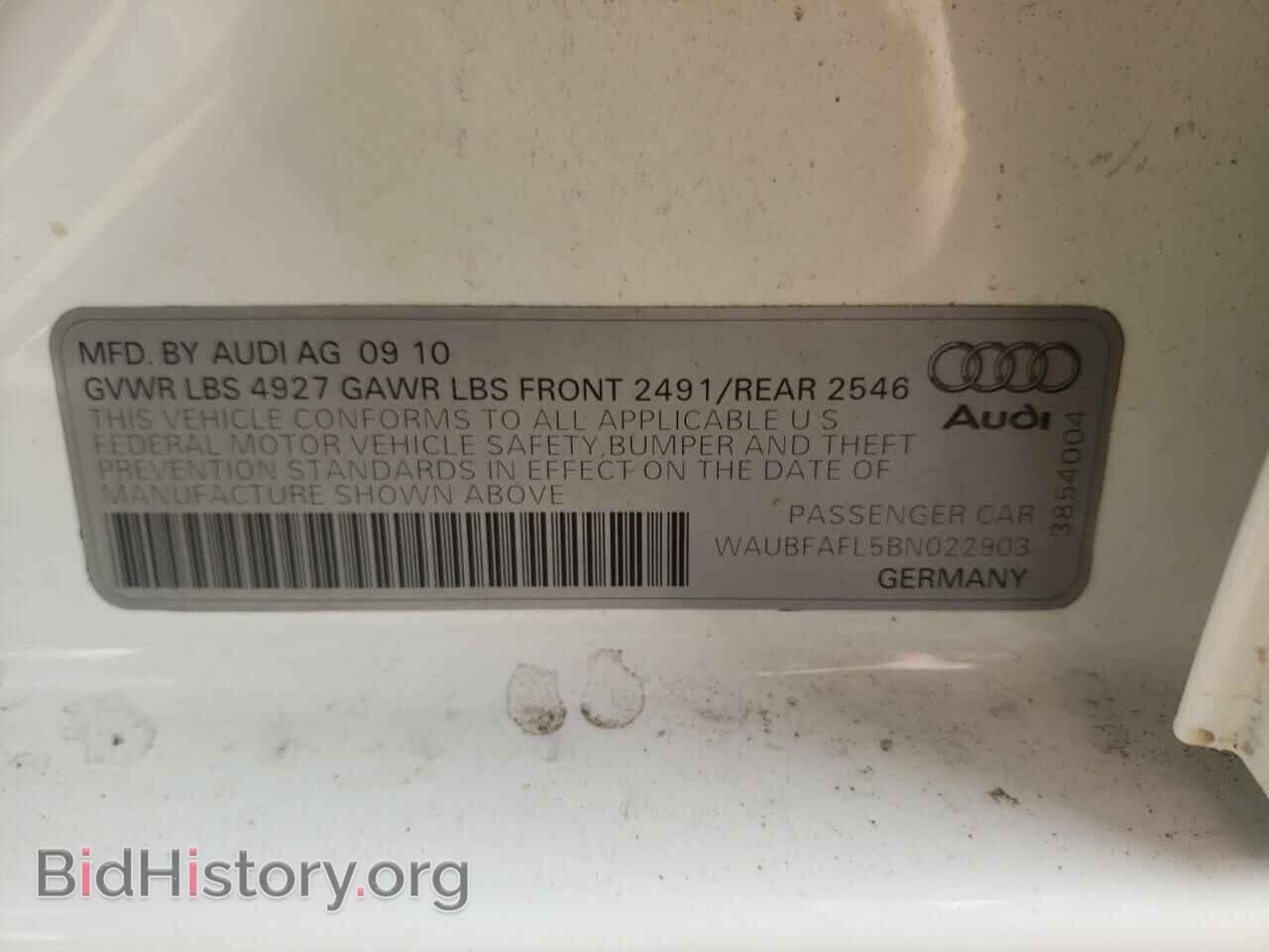 2011 AUDI A4 - VIN: WAUBFAFL5BN022903 - Photo 10