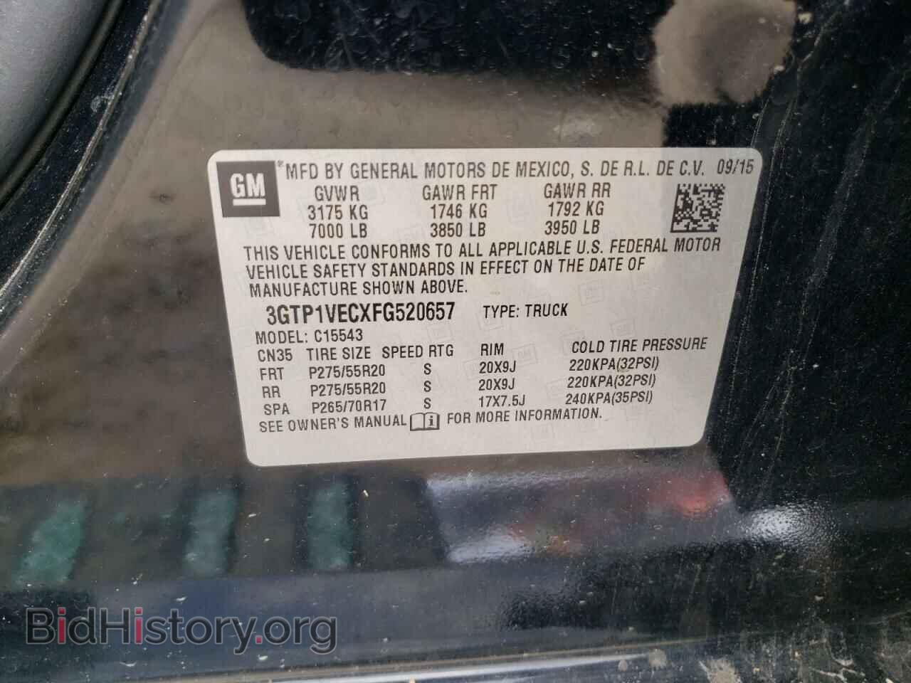 2015 GMC SIERRA - VIN: 3GTP1VECXFG520657 - Photo 10