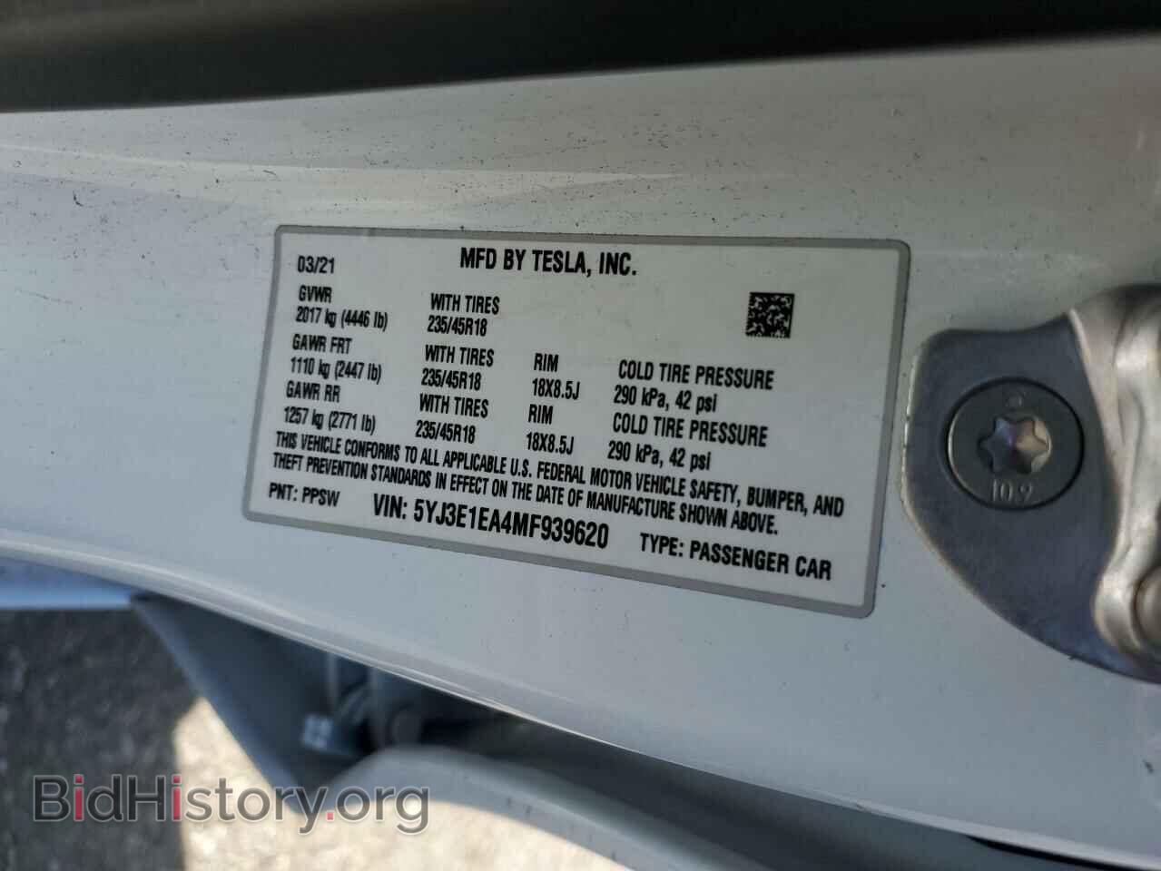 2021 TESLA MODEL 3 - VIN: 5YJ3E1EA4MF939620 - Photo 12