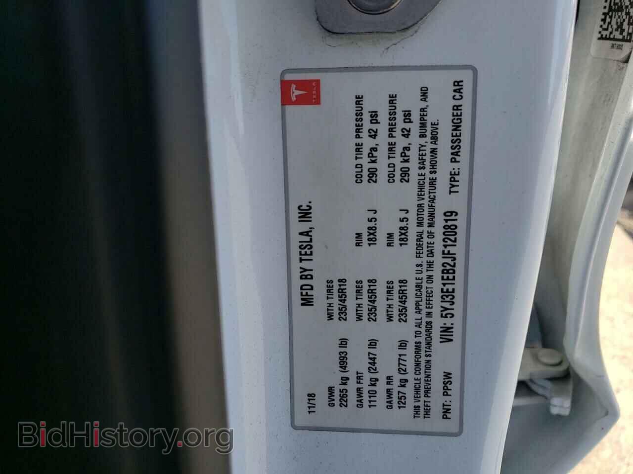 2018 TESLA MODEL 3 - VIN: 5YJ3E1EB2JF120819 - Photo 10