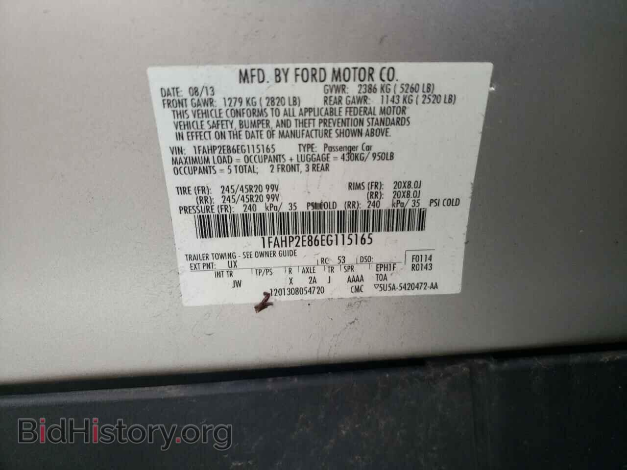2014 FORD TAURUS - VIN: 1FAHP2E86EG115165 - Фото 10
