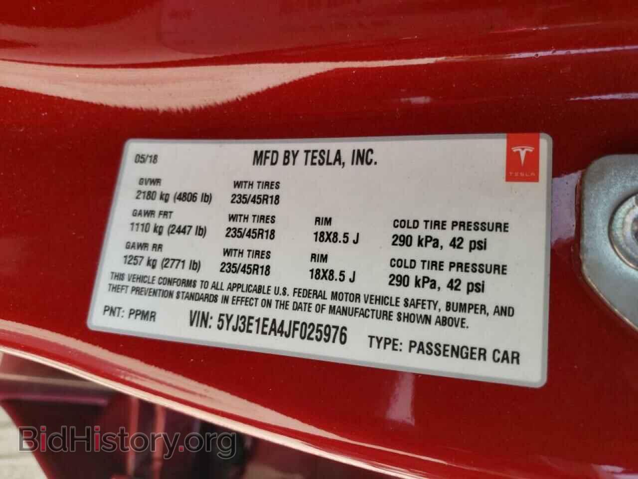 2018 TESLA MODEL 3 - VIN: 5YJ3E1EA4JF025976 - Фото 10