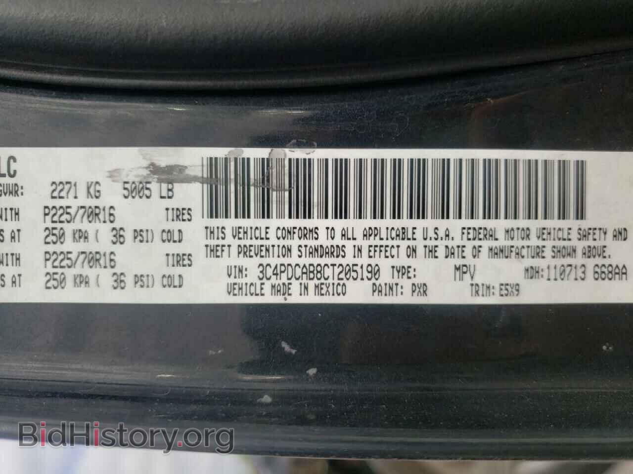 2012 DODGE JOURNEY - VIN: 3C4PDCAB8CT205190 - Фото 10