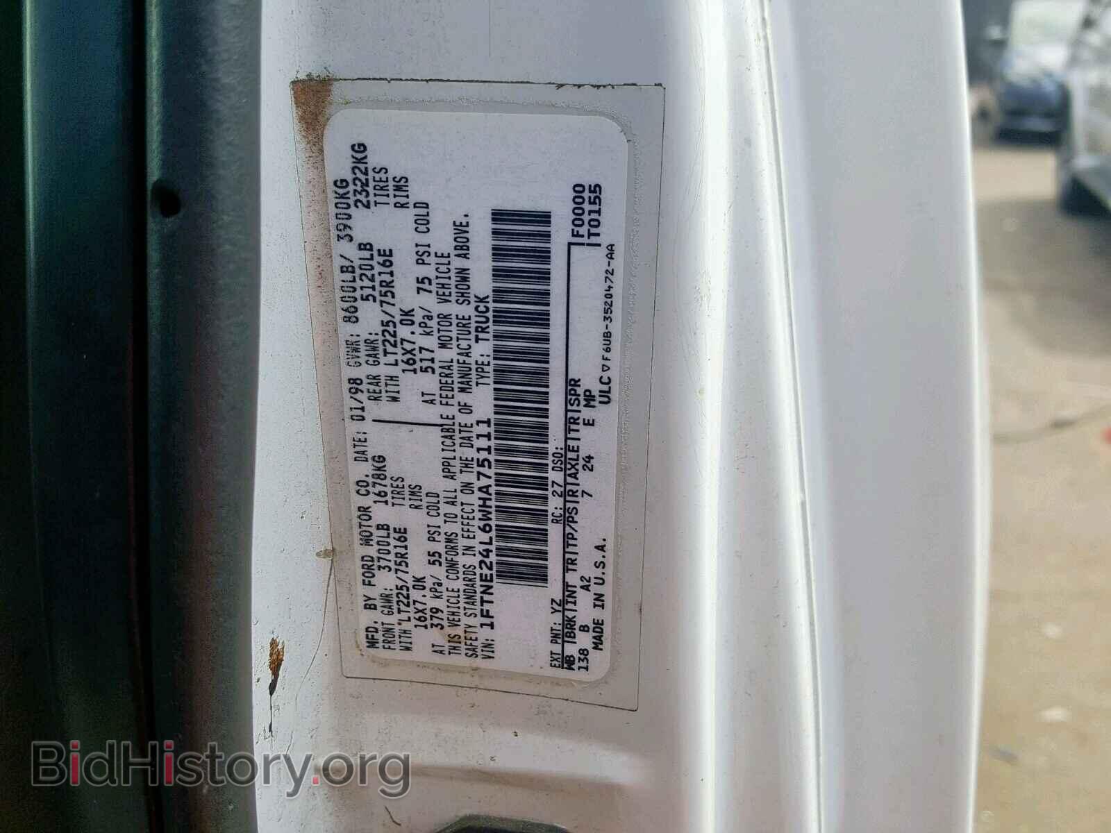 1998 FORD ECONOLINE - VIN: 1FTNE24L6WHA75111 - Фото 10