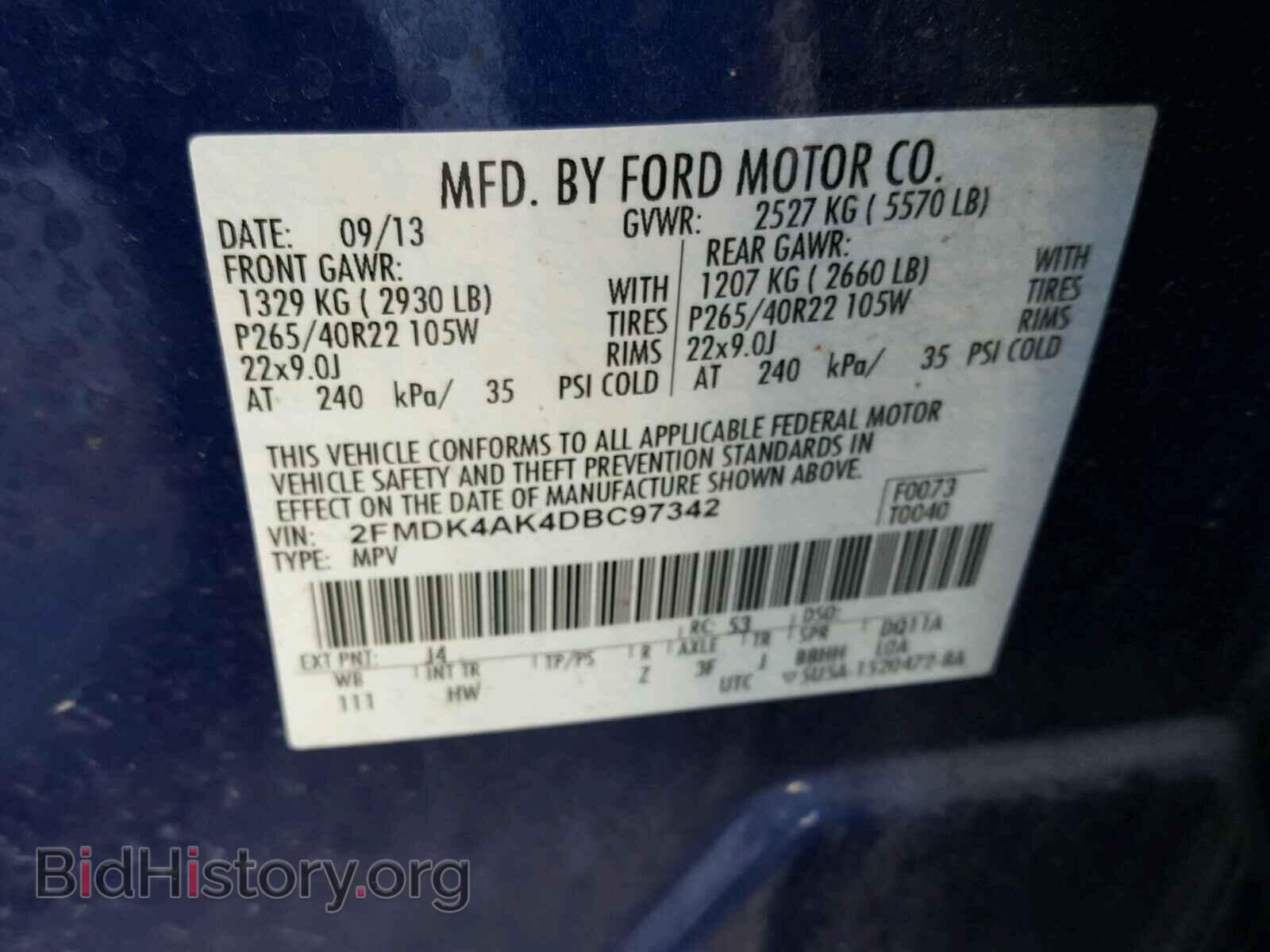 2013 FORD EDGE - VIN: 2FMDK4AK4DBC97342 - Photo 10