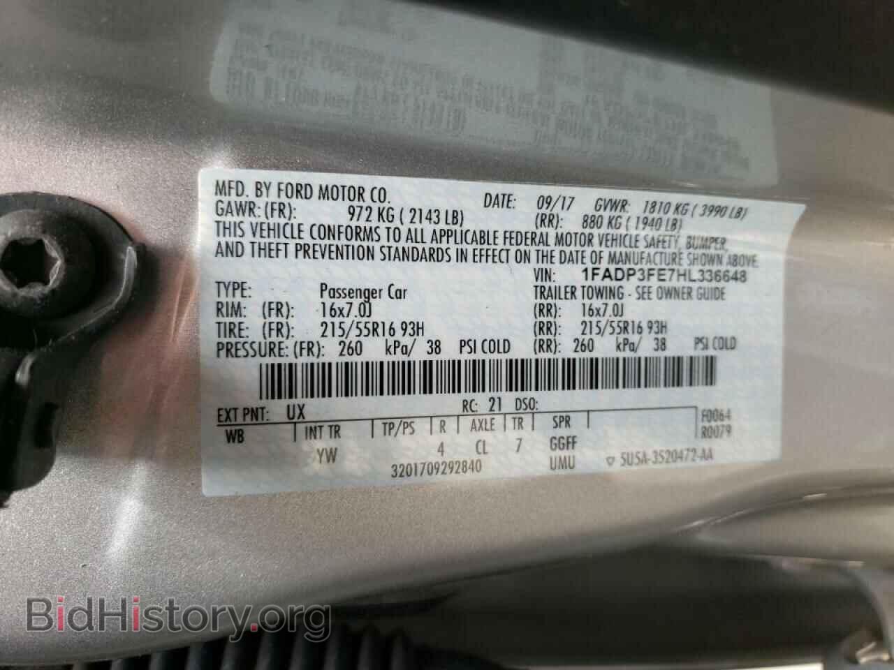 2017 FORD FOCUS - VIN: 1FADP3FE7HL336648 - Фото 10