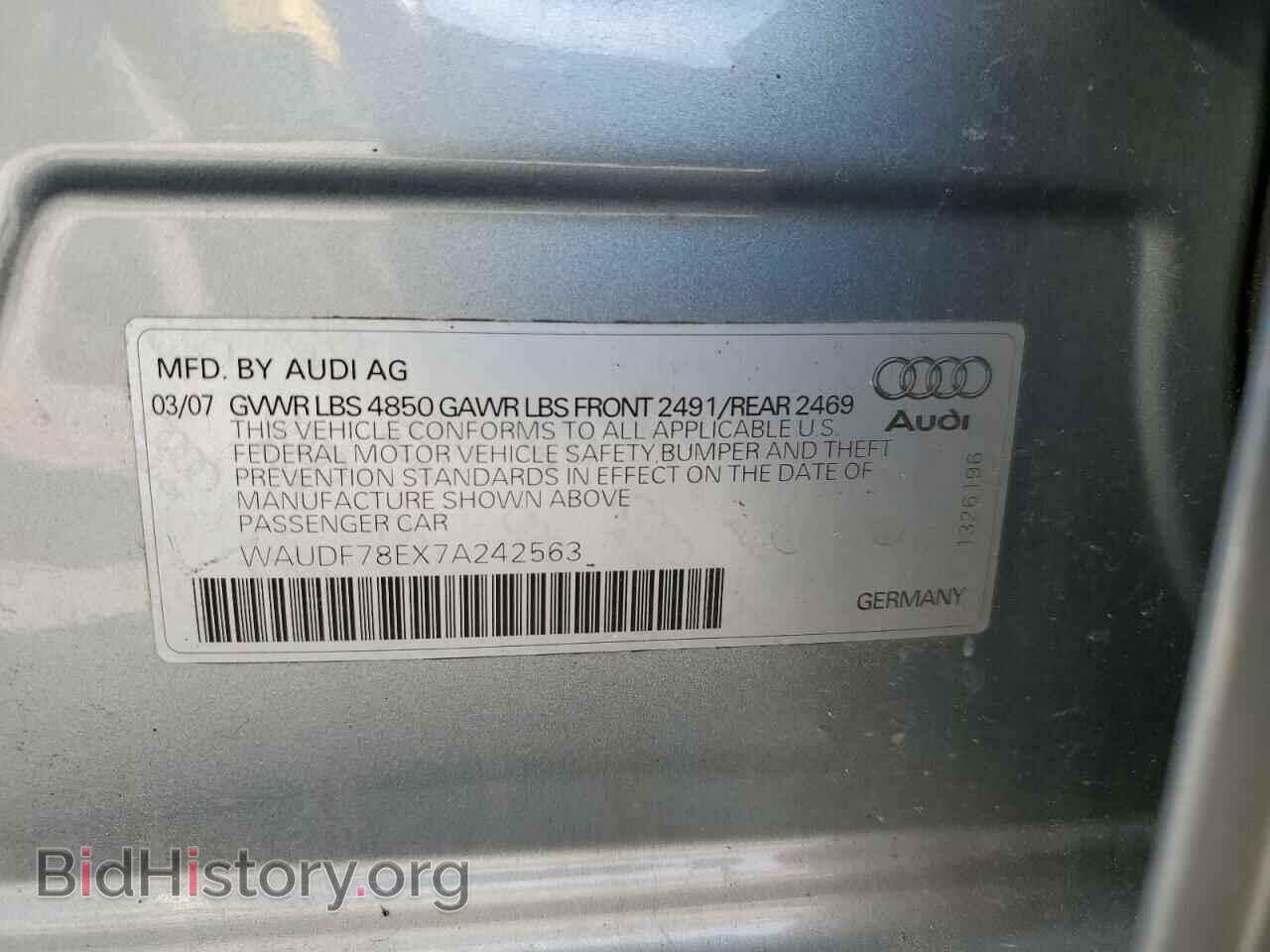2007 AUDI A4 - VIN: WAUDF78EX7A242563 - Фото 12