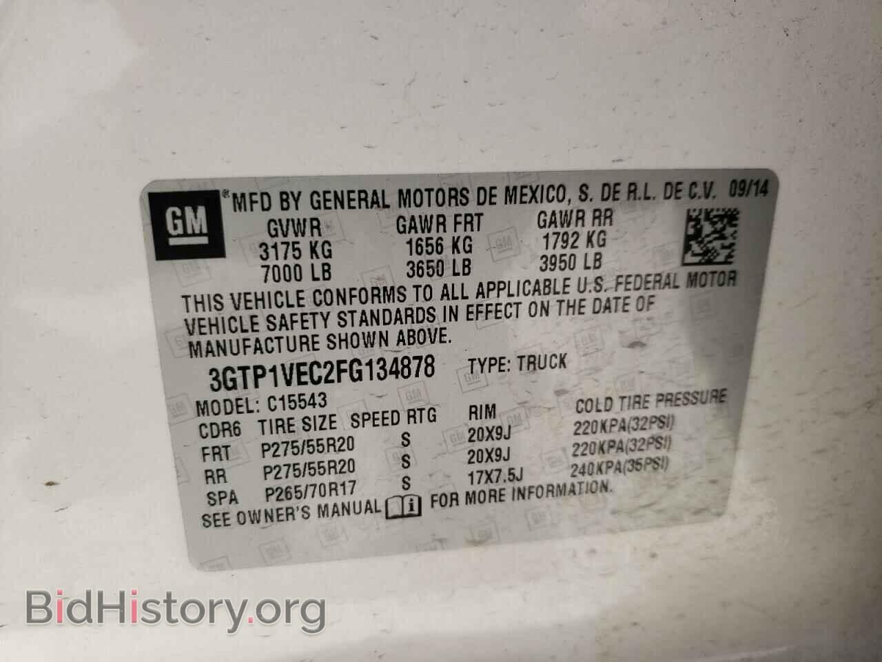 2015 GMC SIERRA - VIN: 3GTP1VEC2FG134878 - Фото 10