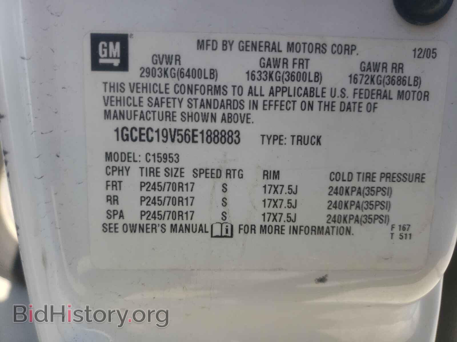 2006 CHEVROLET SILVERADO - VIN: 1GCEC19V56E188883 - Фото 10