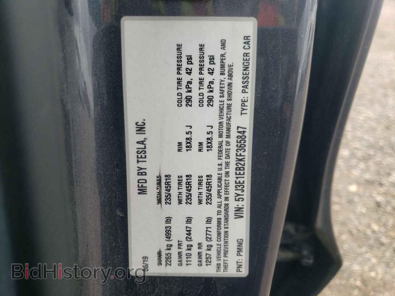 2019 TESLA MODEL 3 - VIN: 5YJ3E1EB2KF365847 - Photo 10