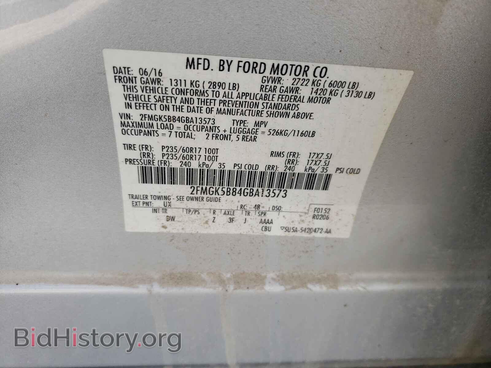 2016 FORD FLEX - VIN: 2FMGK5B84GBA13573 - Photo 10