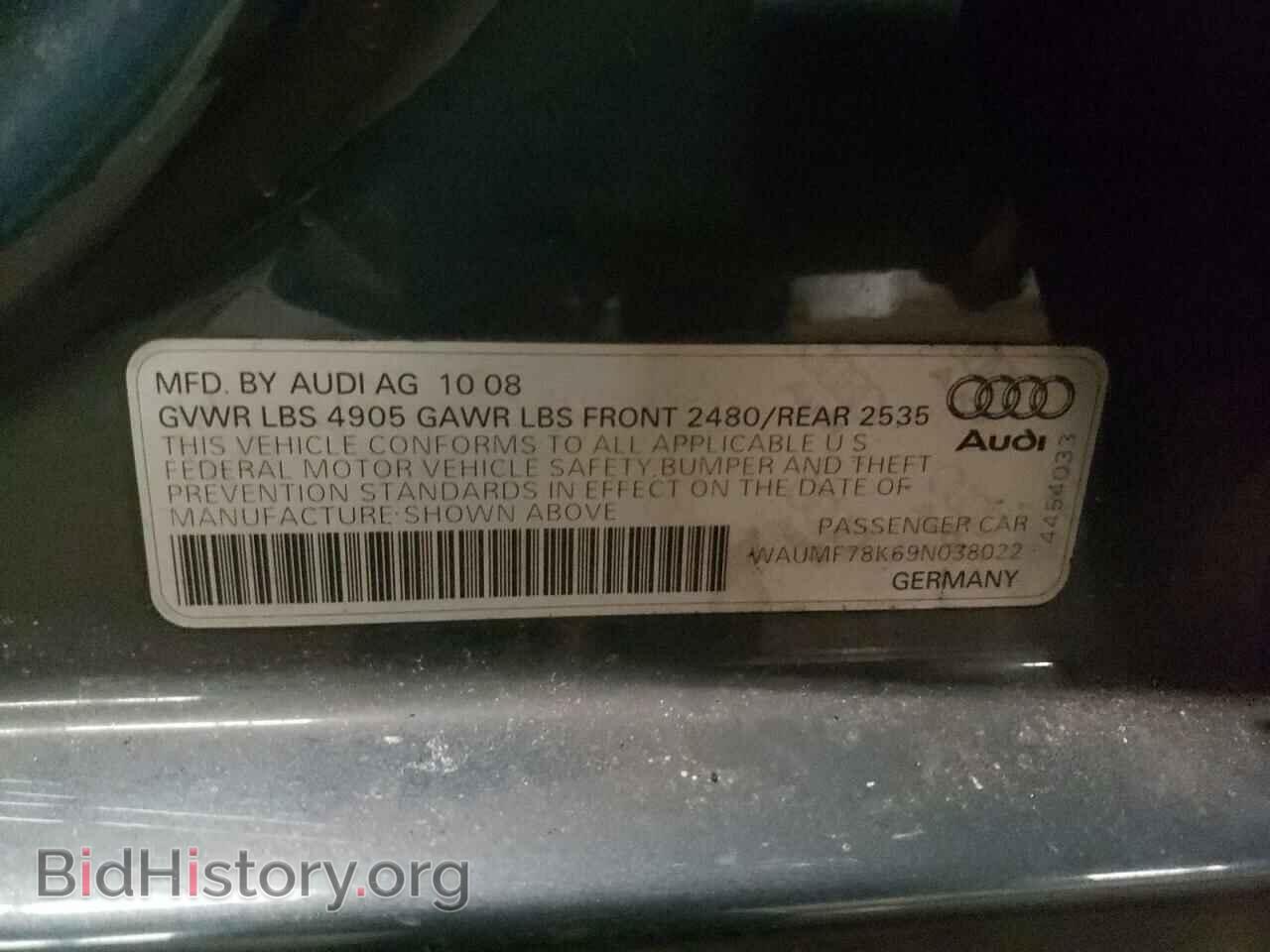 2009 AUDI A4 - VIN: WAUMF78K69N038022 - Фото 12