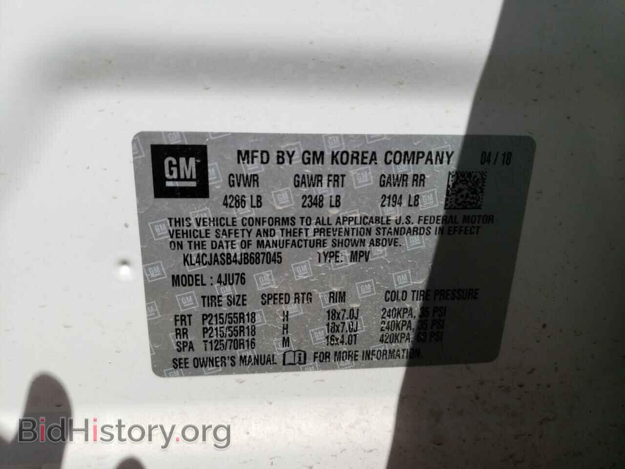 2018 BUICK ENCORE - VIN: KL4CJASB4JB687045 - Photo 12
