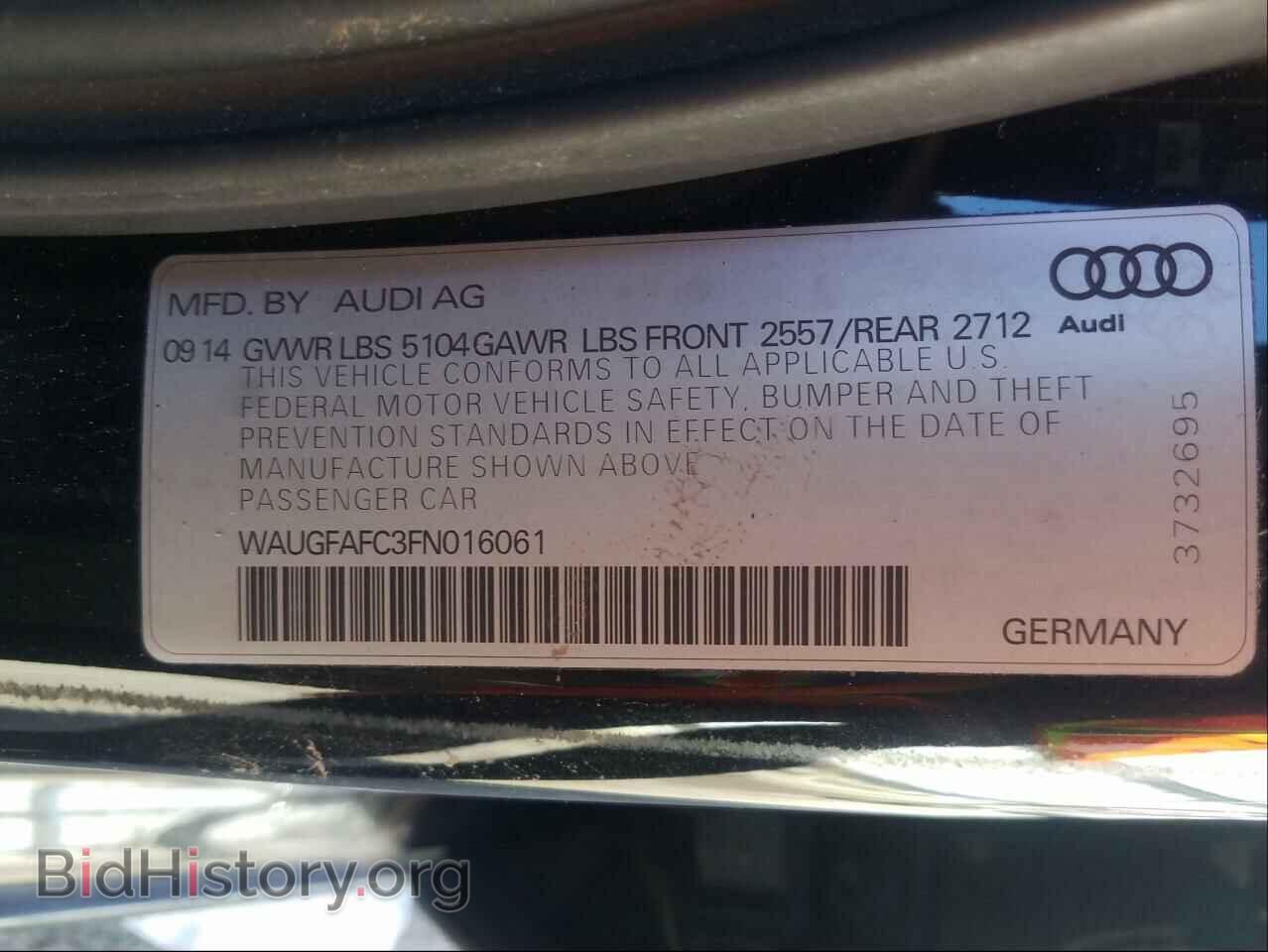 2015 AUDI A6 - VIN: WAUGFAFC3FN016061 - Фото 10