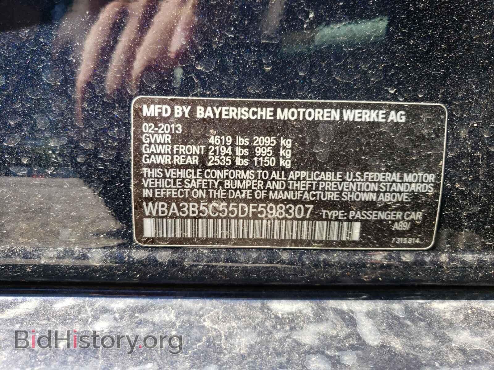 2013 BMW 3 SERIES - VIN: WBA3B5C55DF598307 - Фото 10