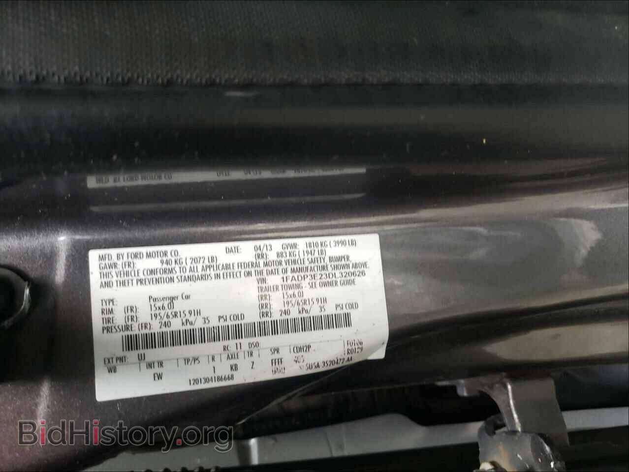 2013 FORD FOCUS - VIN: 1FADP3E23DL320626 - Фото 10