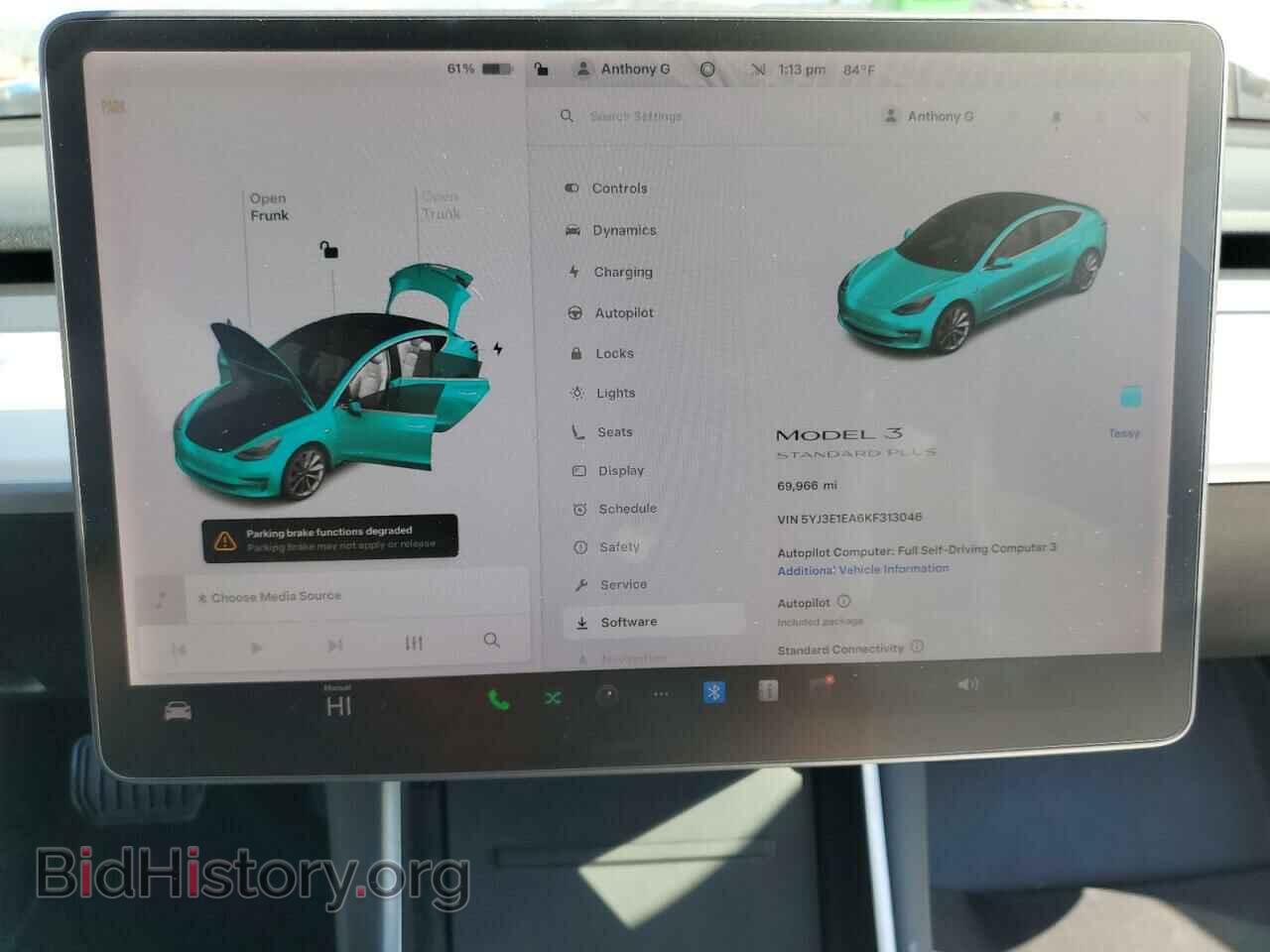 2019 TESLA MODEL 3 - VIN: 5YJ3E1EA6KF313046 - Фото 9