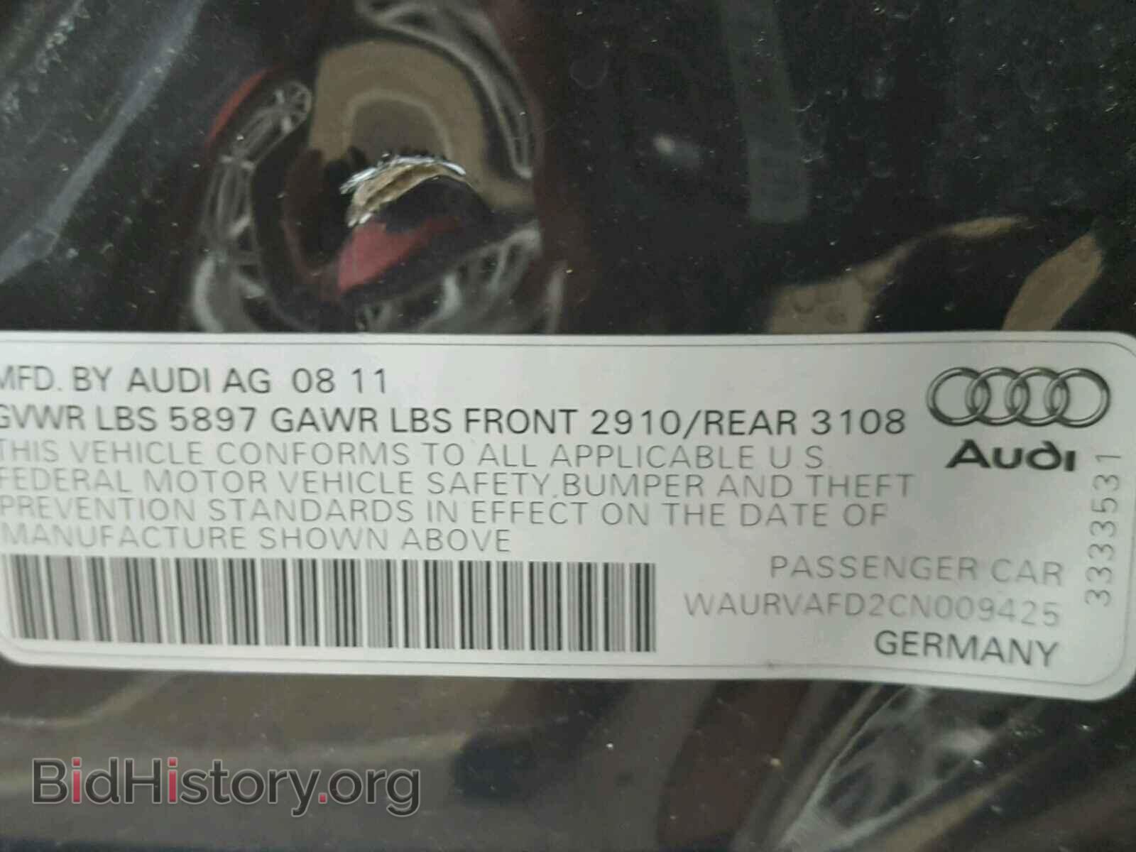 2012 AUDI A8 - VIN: WAURVAFD2CN009425 - Фото 10