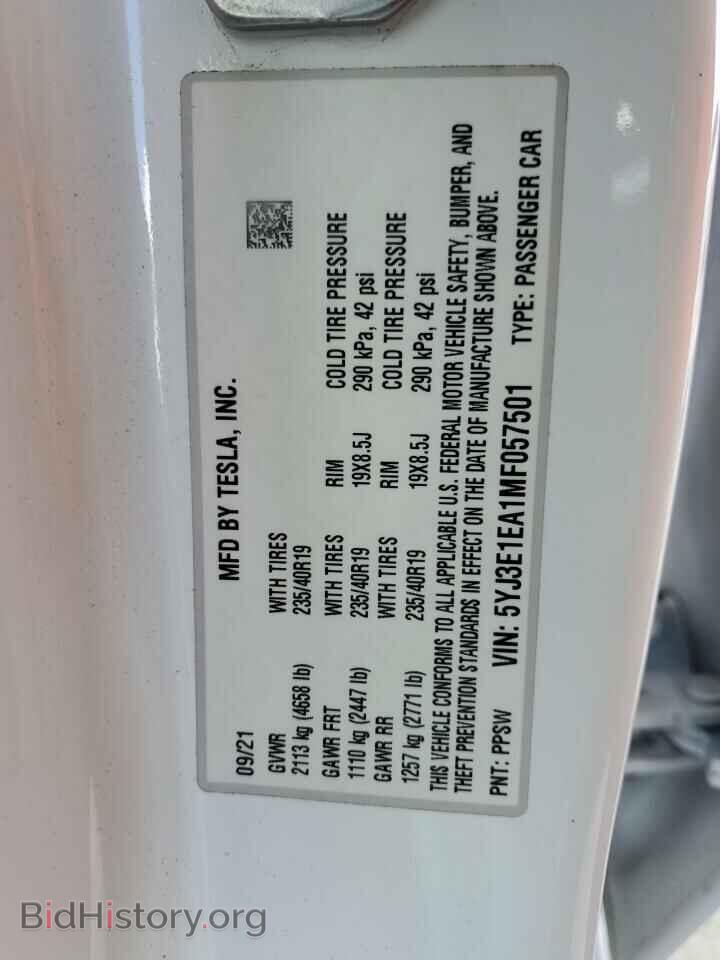 2021 TESLA MODEL 3 - VIN: 5YJ3E1EA1MF057501 - Photo 13
