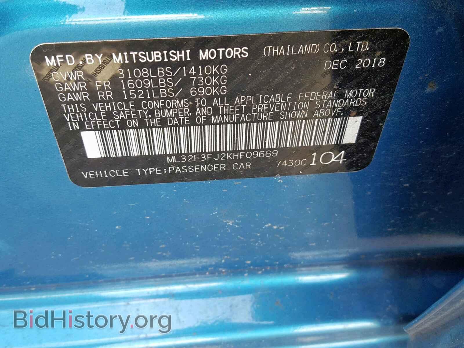 2019 MITSUBISHI MIRAGE G4 - VIN: ML32F3FJ2KHF09669 - Фото 10