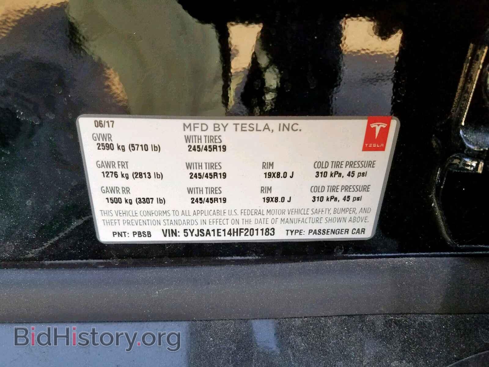 2017 TESLA MODEL S - VIN: 5YJSA1E14HF201183 - Photo 10