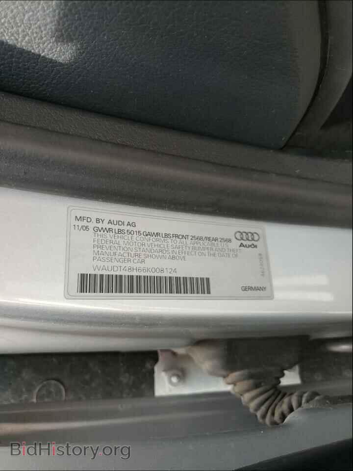 2006 AUDI A4 - VIN: WAUDT48H66K008124 - Фото 10