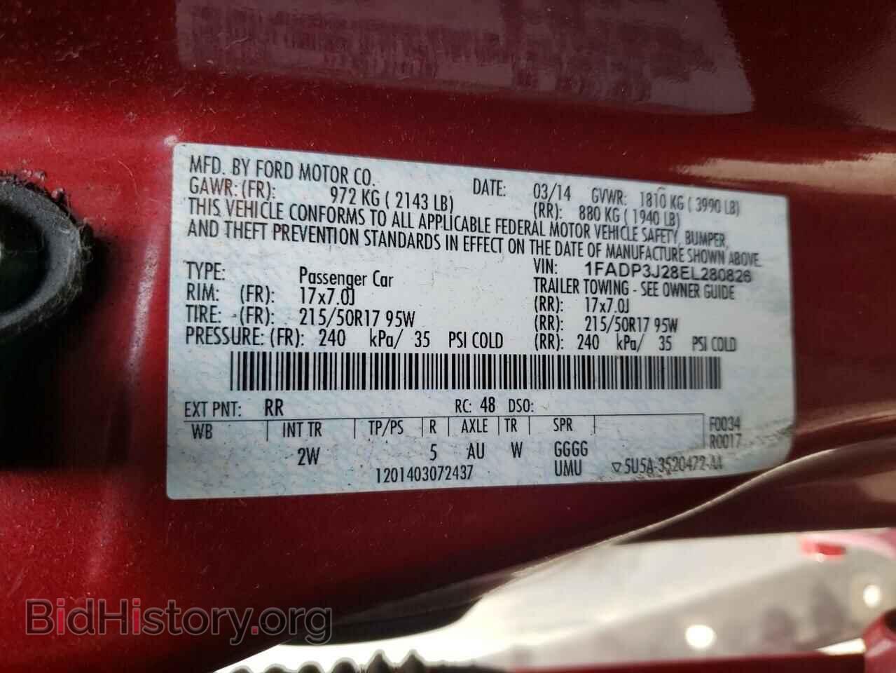 2014 FORD FOCUS - VIN: 1FADP3J28EL280826 - Фото 13