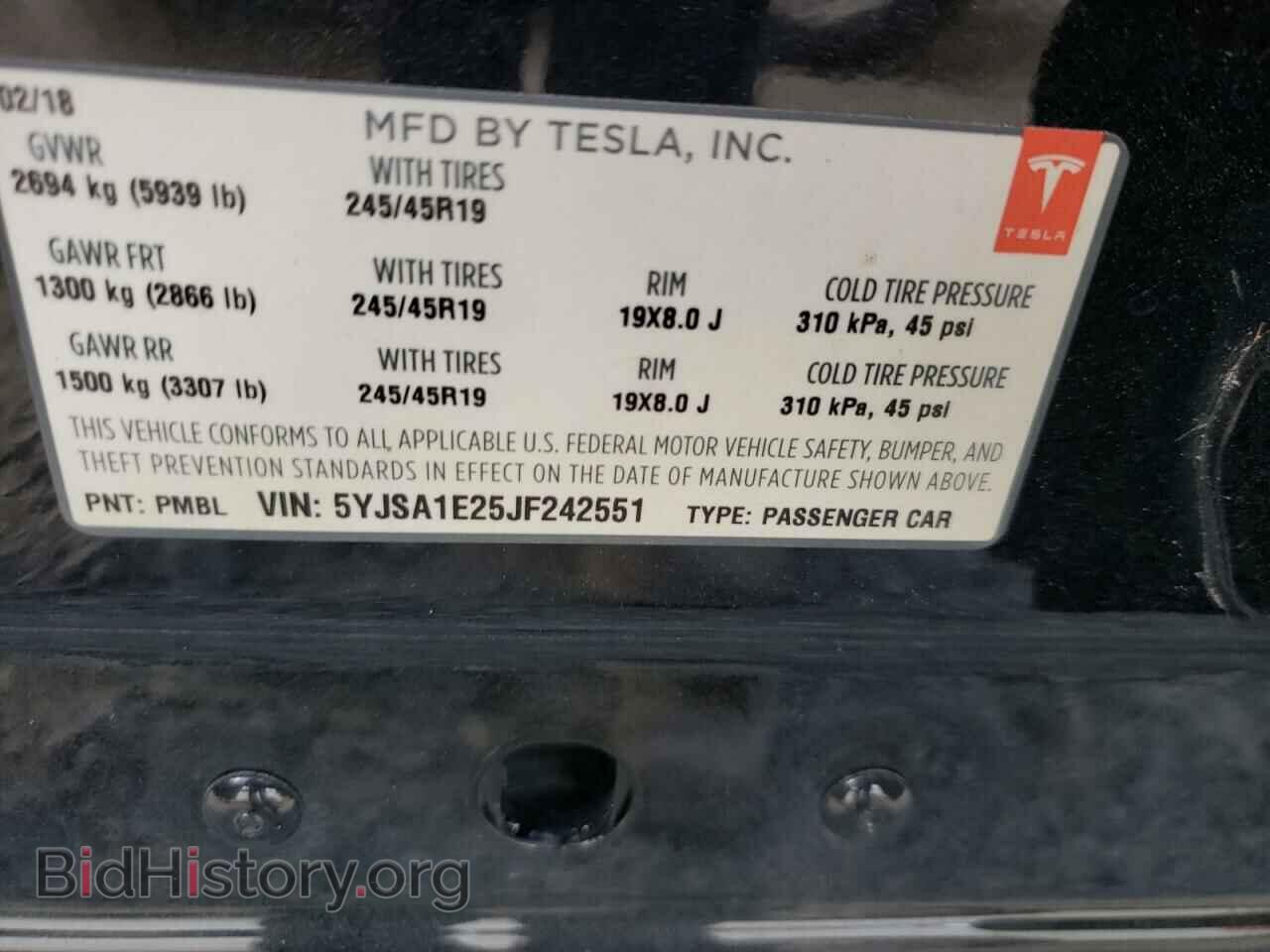 2018 TESLA MODEL S - VIN: 5YJSA1E25JF242551 - Photo 13