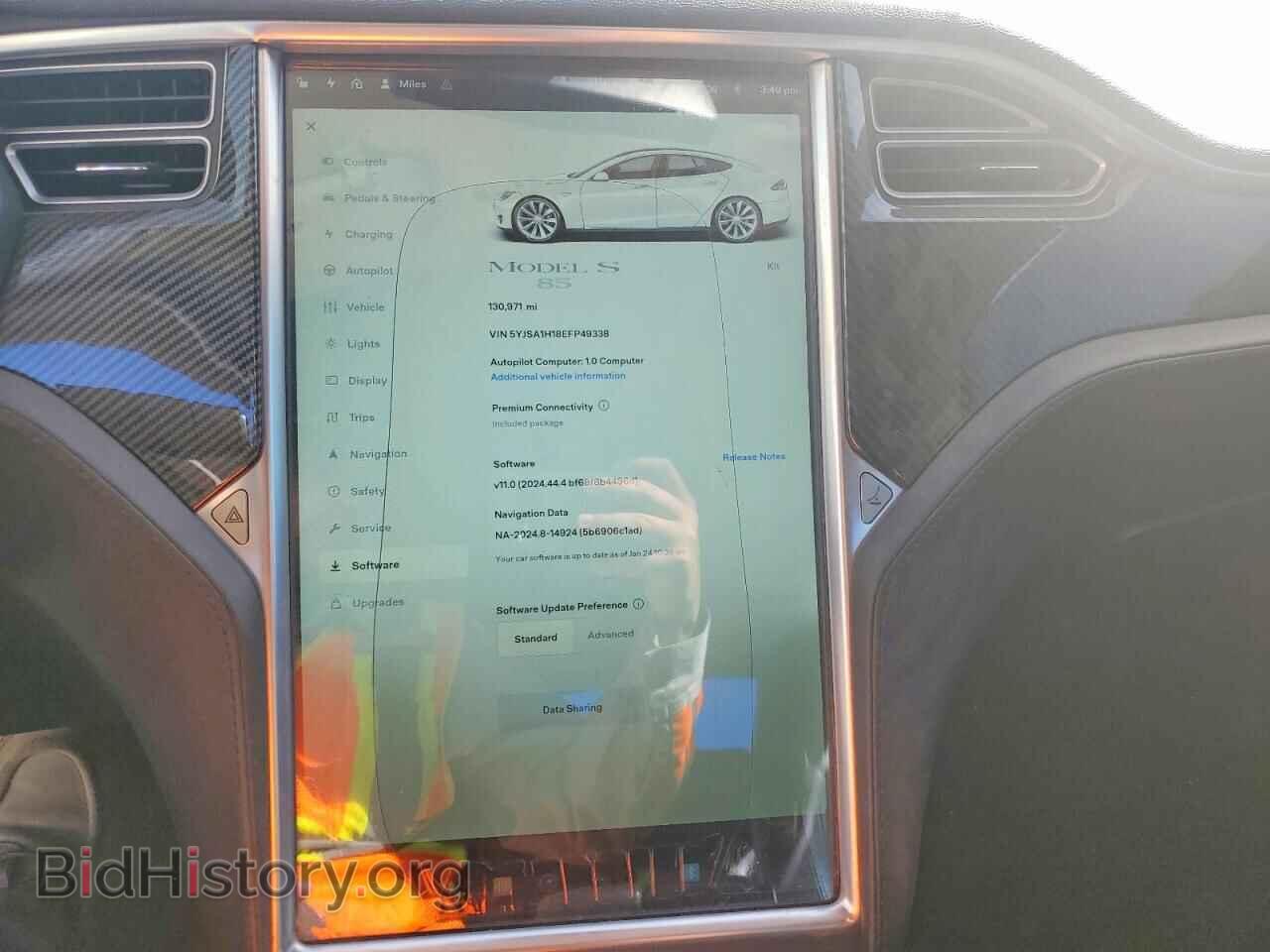 2014 TESLA MODEL S - VIN: 5YJSA1H18EFP49338 - Фото 9