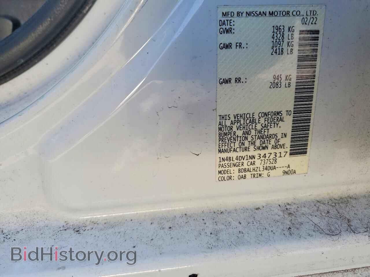 2022 NISSAN ALTIMA - VIN: 1N4BL4DV1NN347317 - Фото 12