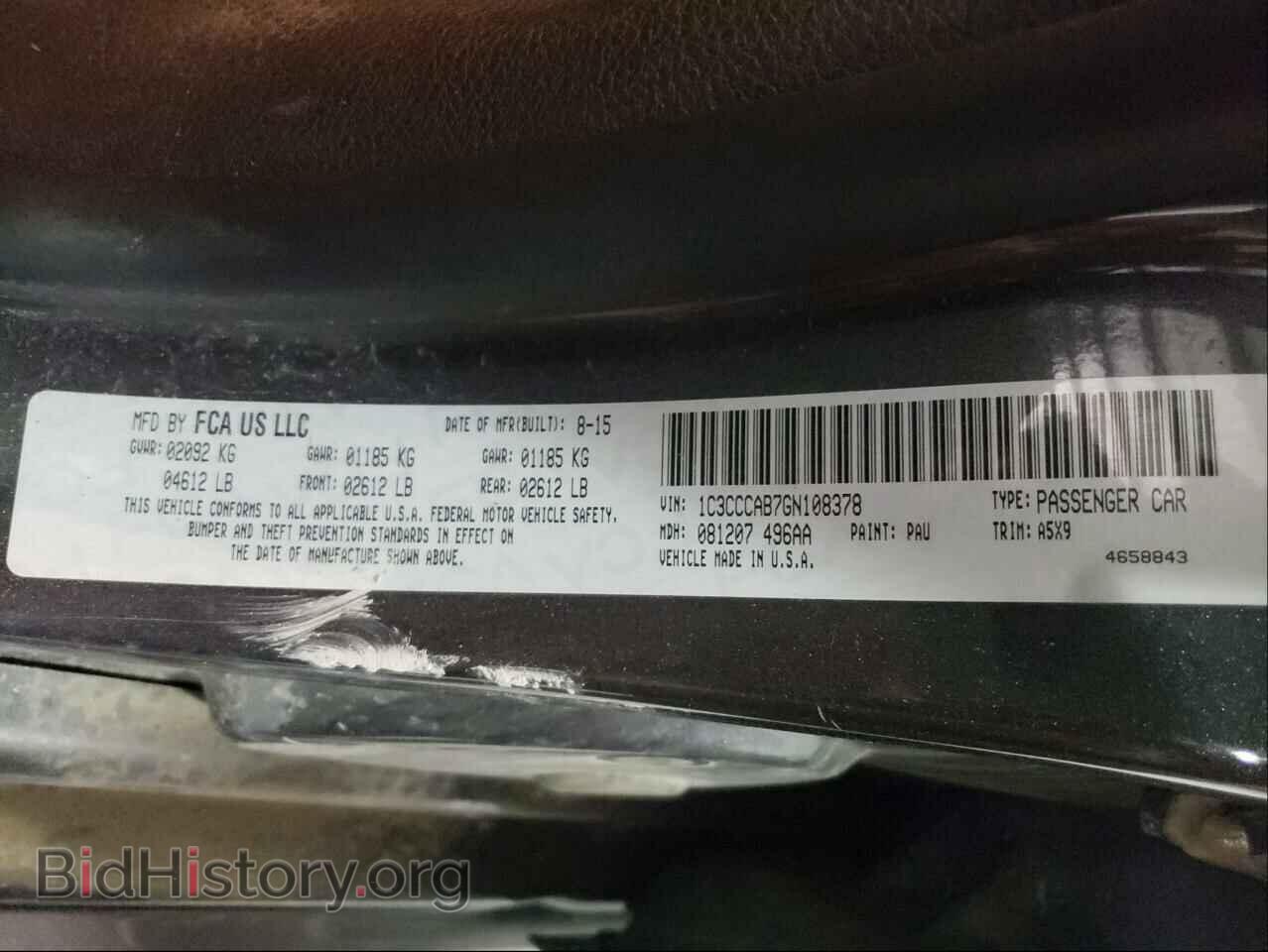 2016 CHRYSLER 200 - VIN: 1C3CCCAB7GN108378 - Photo 10