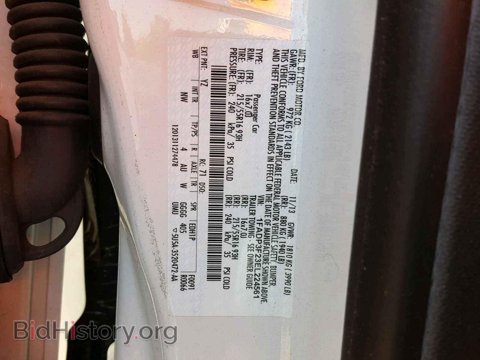 2014 FORD FOCUS - VIN: 1FADP3F23EL224561 - Фото 10