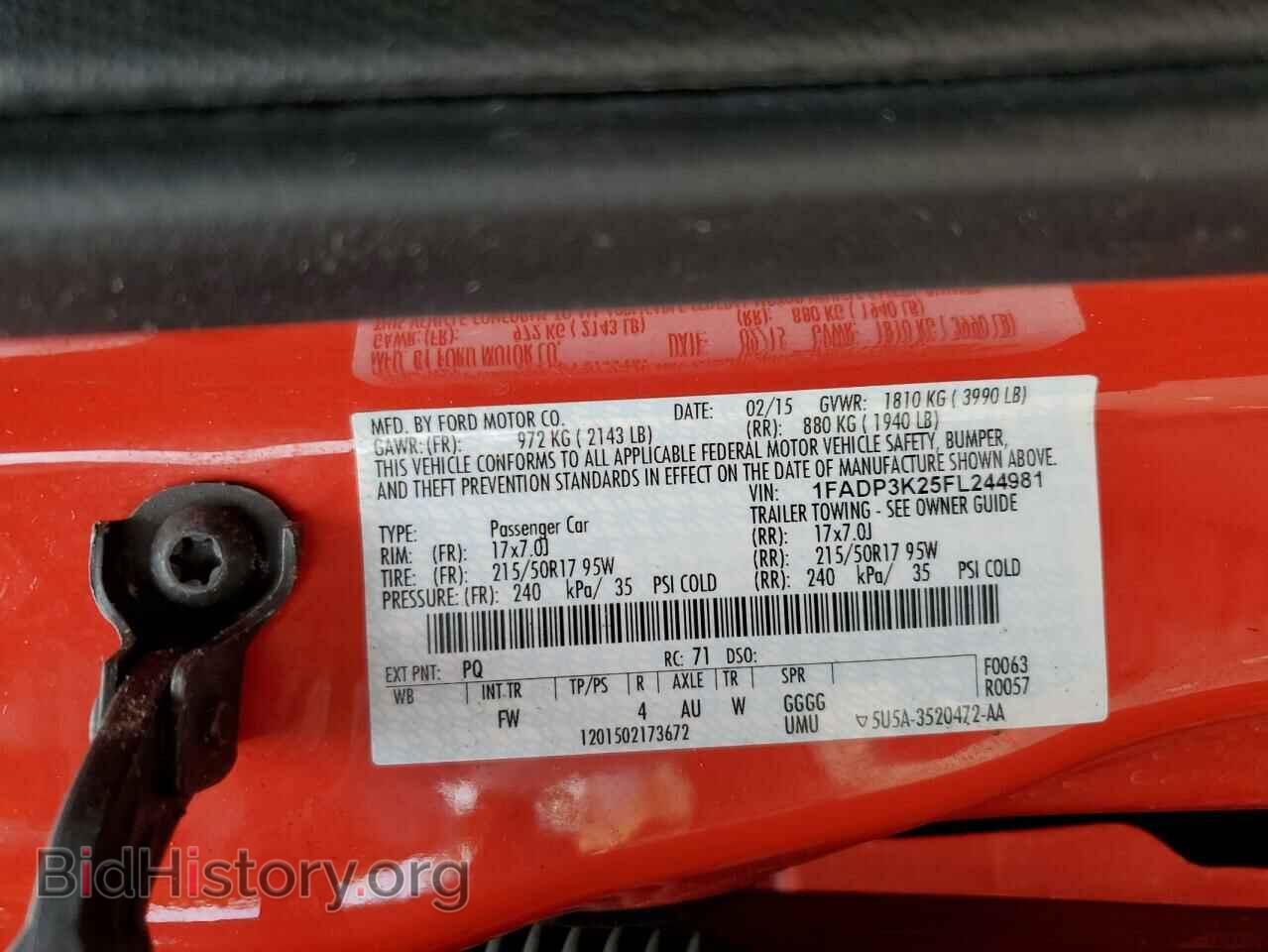 2015 FORD FOCUS - VIN: 1FADP3K25FL244981 - Фото 12