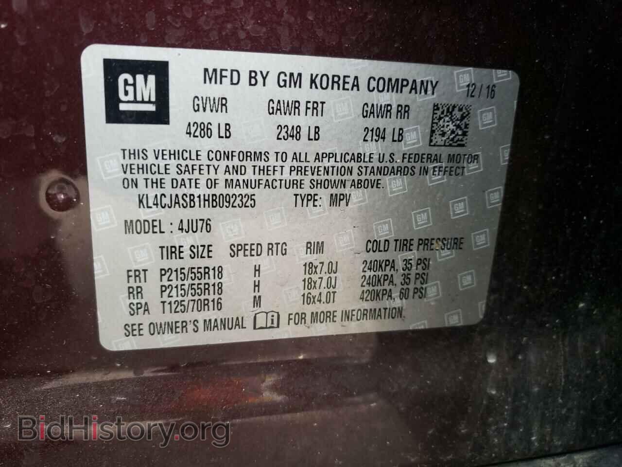2017 BUICK ENCORE - VIN: KL4CJASB1HB092325 - Фото 10