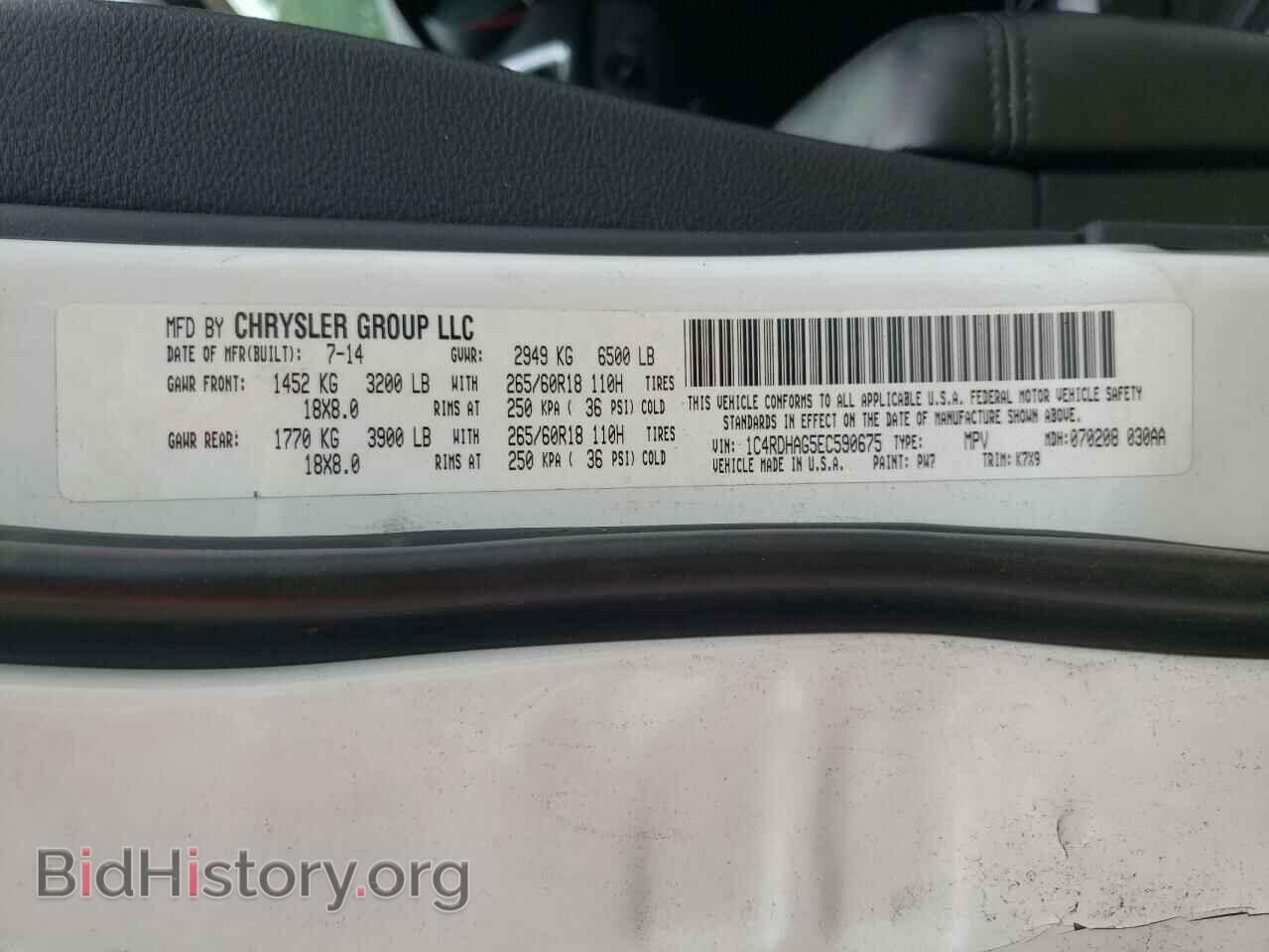 2014 DODGE DURANGO - VIN: 1C4RDHAG5EC590675 - Фото 10