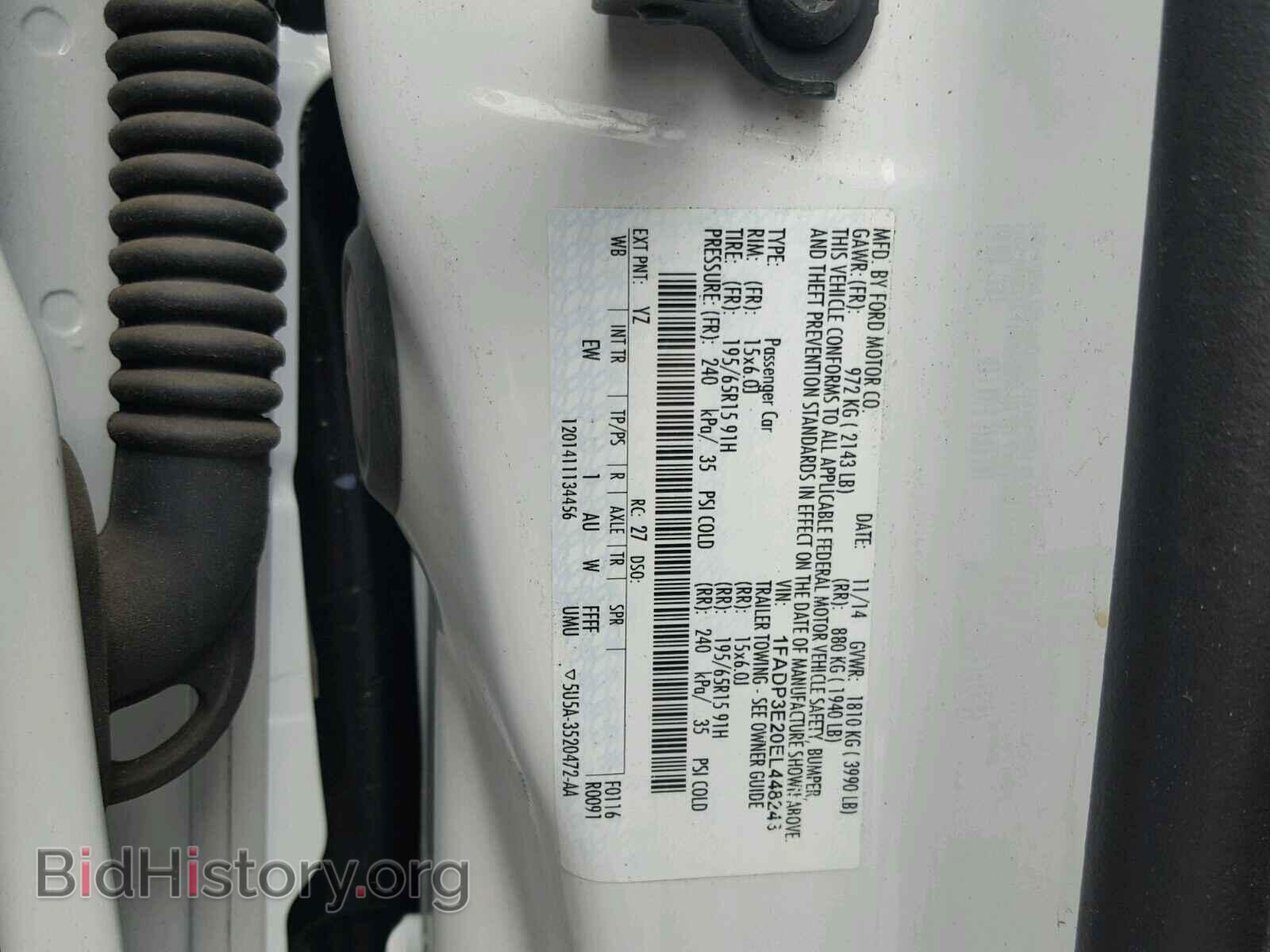2014 FORD FOCUS - VIN: 1FADP3E20EL448243 - Фото 10